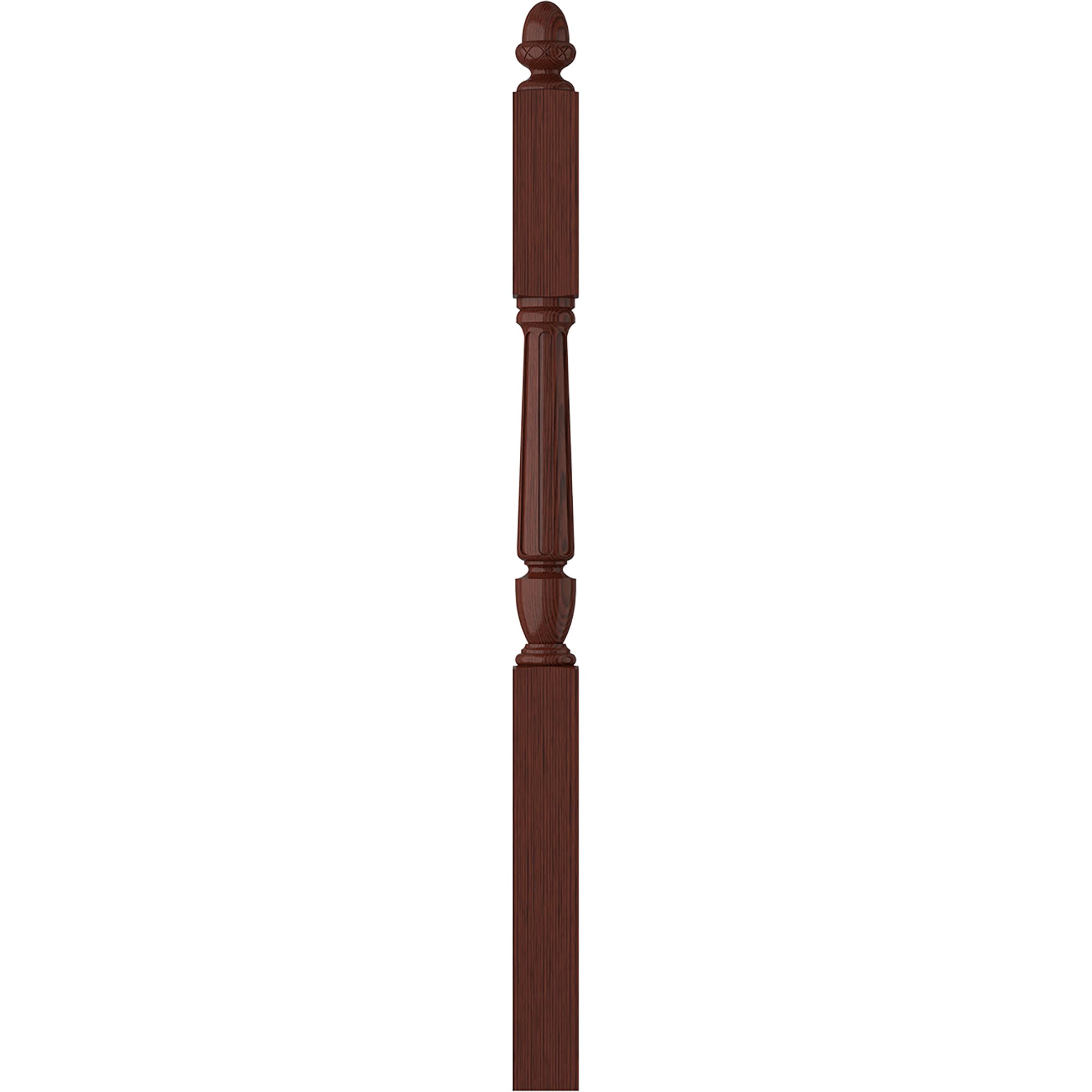L.J. Smith Stair Systems LJF-3045-MH Regent 3.5-in x 57.75-in Unfinished Mahogany Balcony Stair Newel Post