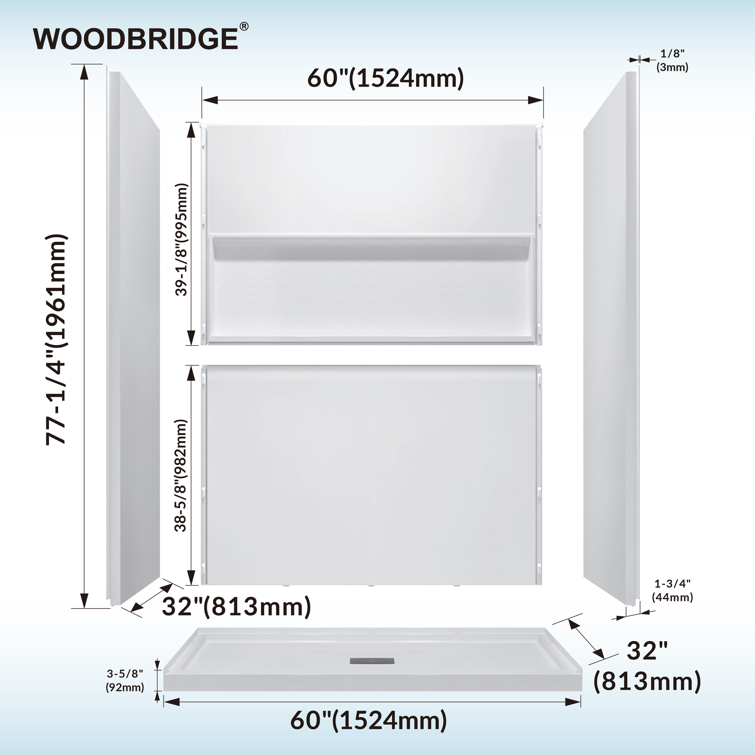 Woodbridge LSWP204 Alcove-Shower-Kit - View #8