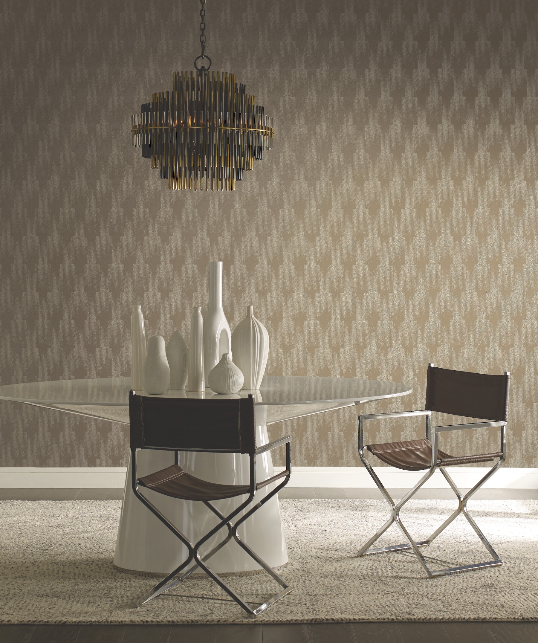Glint Metallic Geometric Nonwoven Wallpaper Roll