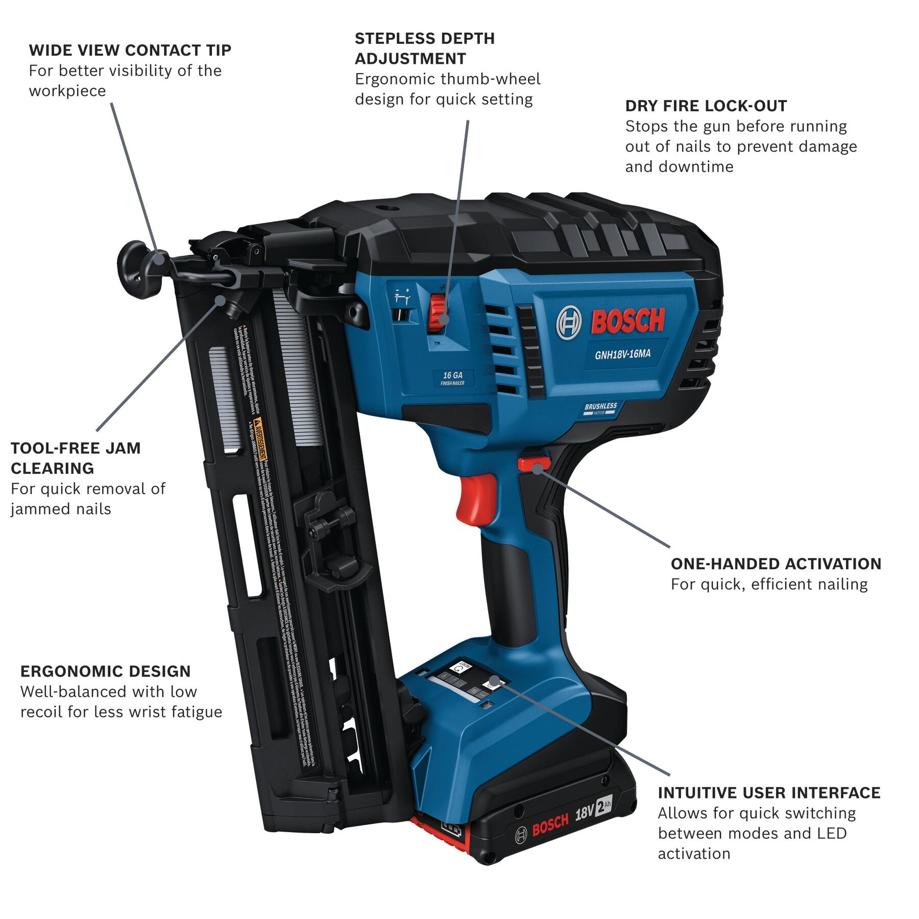 Bosch GNH18V-16MAB12 Finish-Nailers - View #2