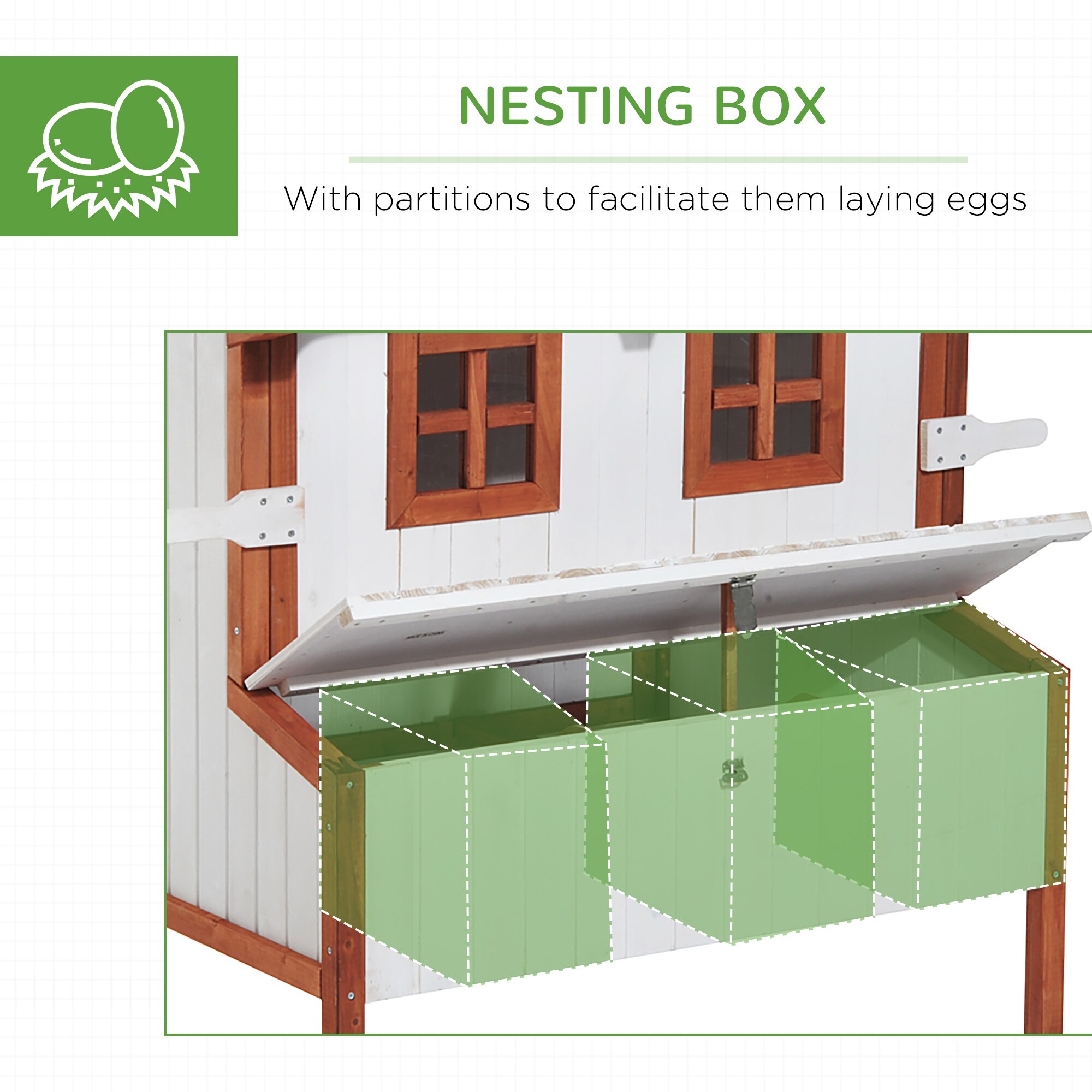 Tinyhomie Wooden Chicken House Raised Rabbit Hutch Waterproof Roof ...
