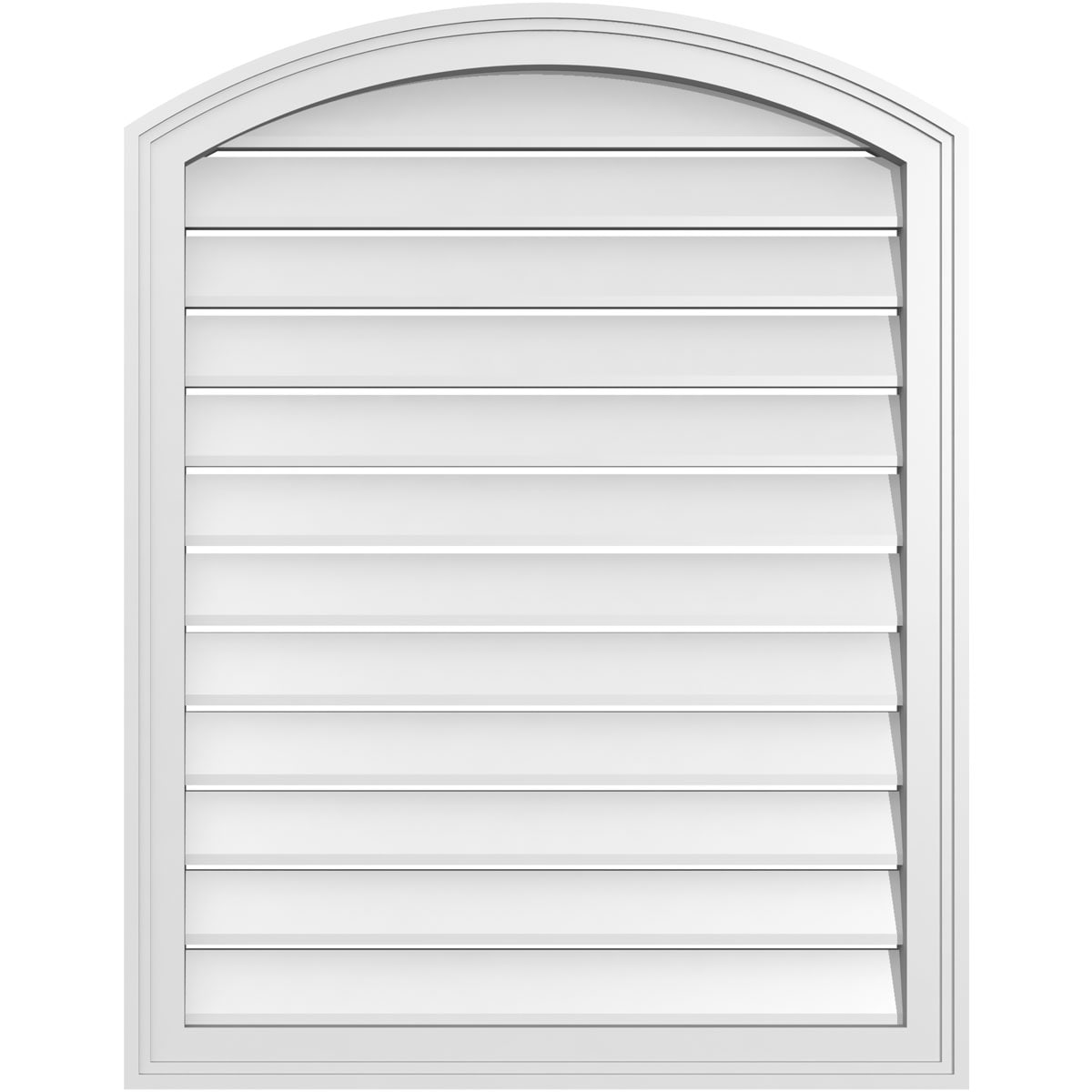 Ekena Millwork GVPAR28X3602SF 28-Inches x 36-Inches Off-white Round top PVC Gable Louver Vent
