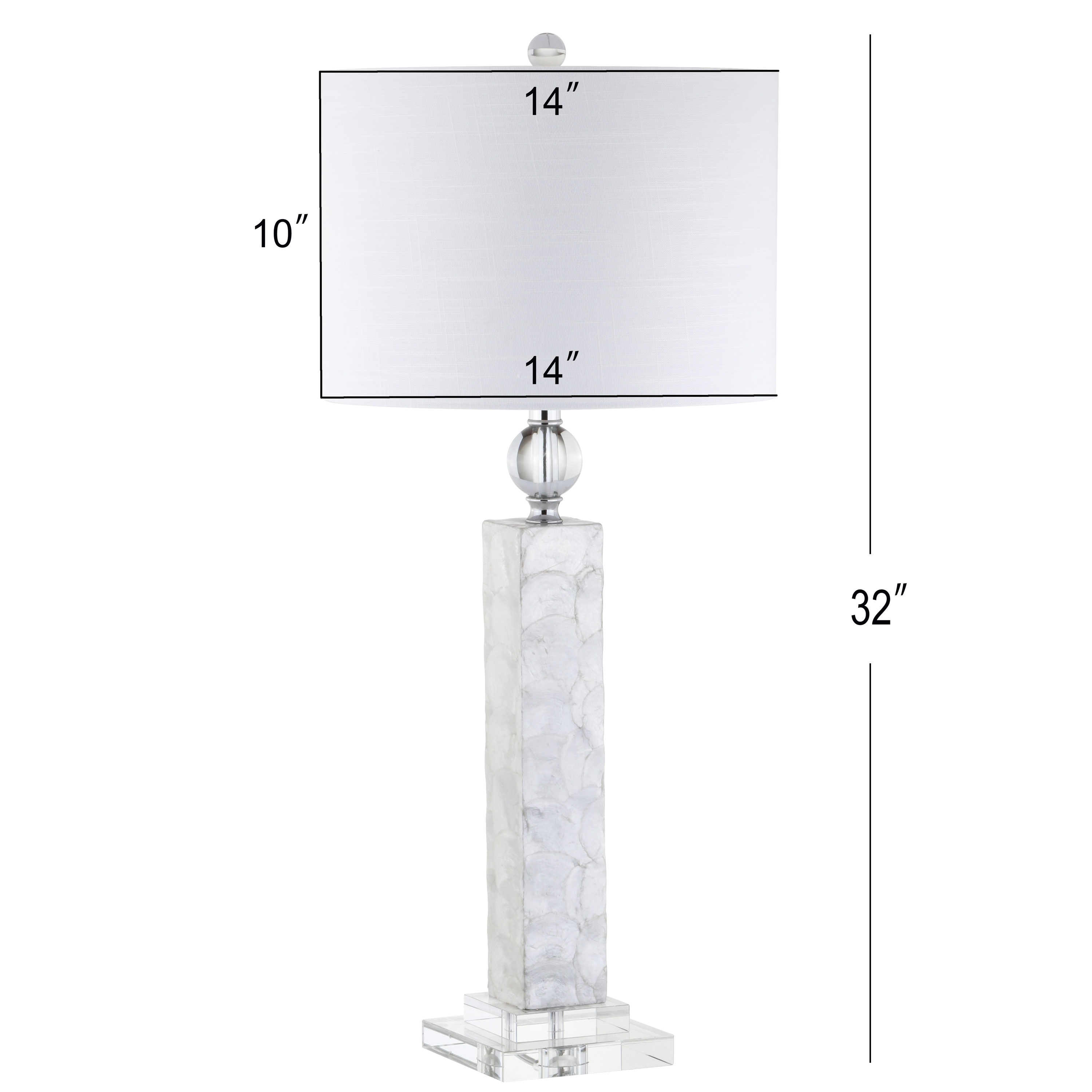 Bailey 32" White Mother of Pearl LED Table Lamp Set