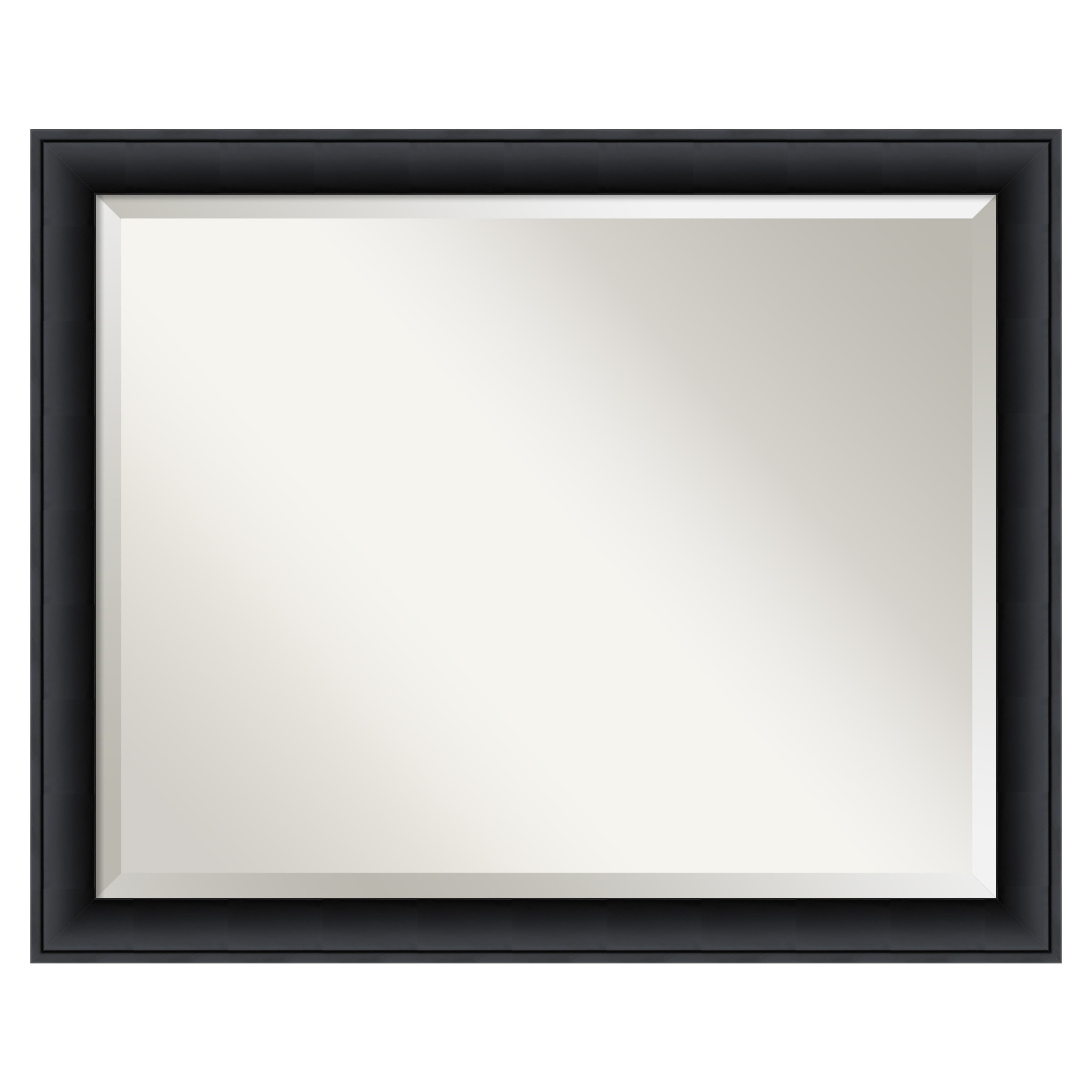 Amanti Art DSW577326 Nero black 31.5-in W x 25.5-in H Rectangle Satin black Framed Wall Mirror