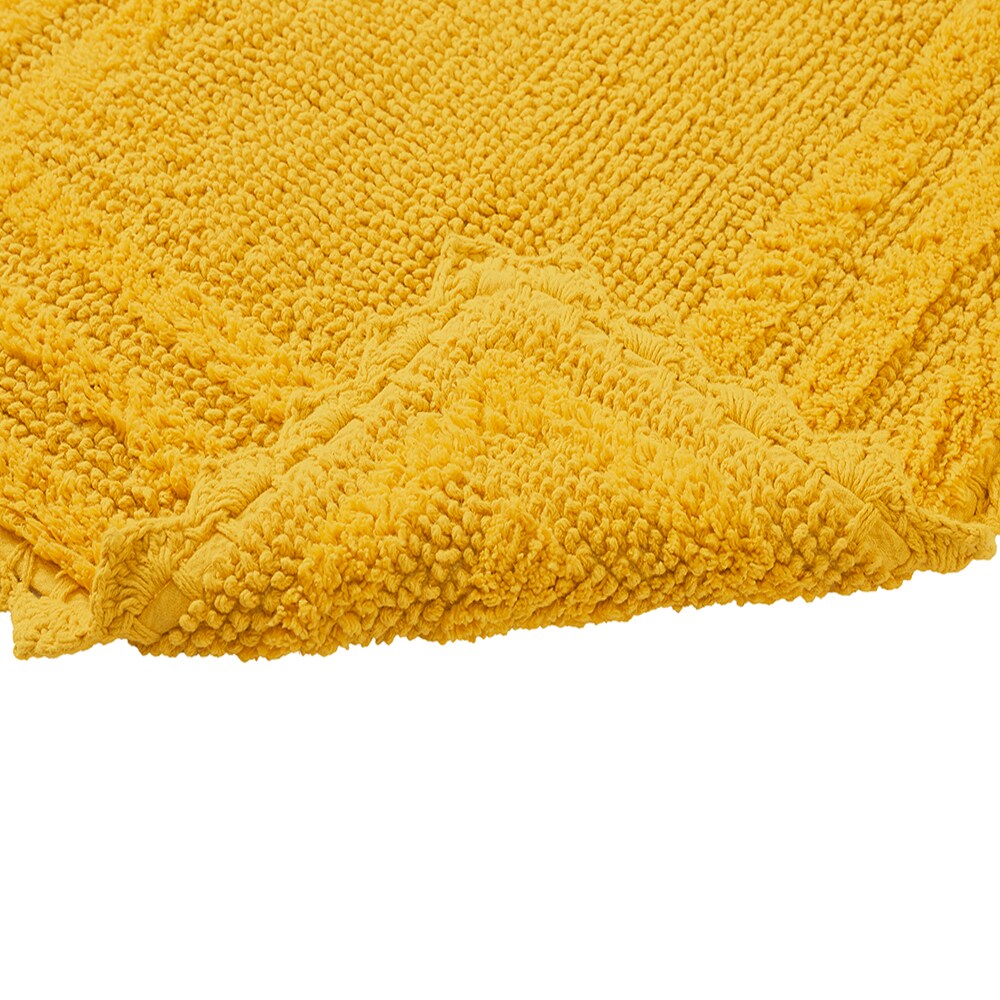 Yellow Cotton Tufted Reversible Bath Rug Set, 24" x 40"