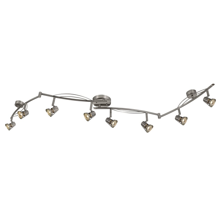 Portfolio 16445-000 Sparta 71-in 8-Light Brushed Steel dimmable Gu10 Pin Base Transitional Track Bar