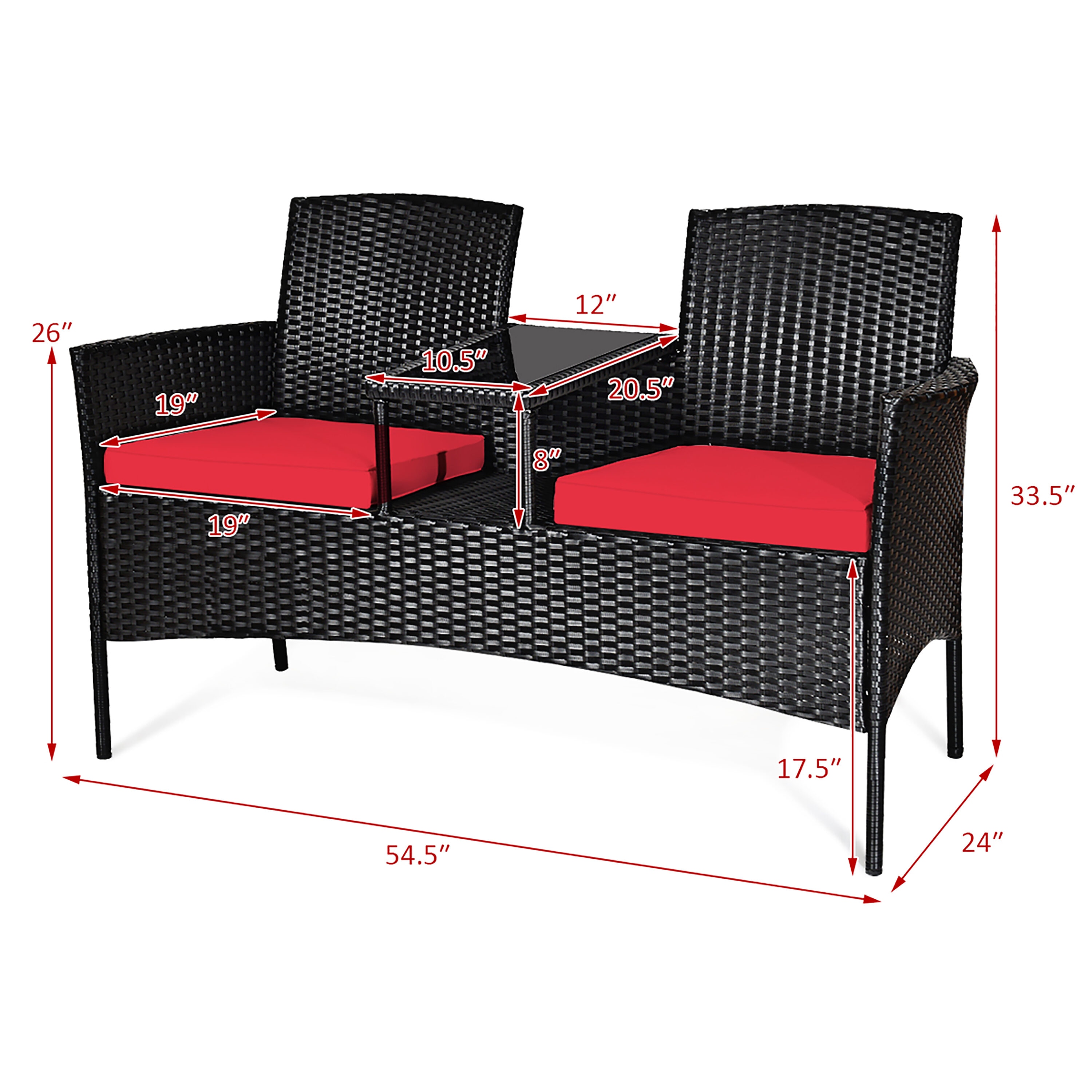 Costway HW63234RE Patio-Conversation-Sets - View #6