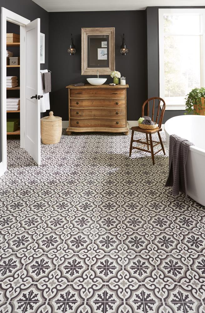 Black and White Marble Decor PVC Lvt Flooring Square Tile Shape - China Lvt  Flooring, Lvt Click Flooring
