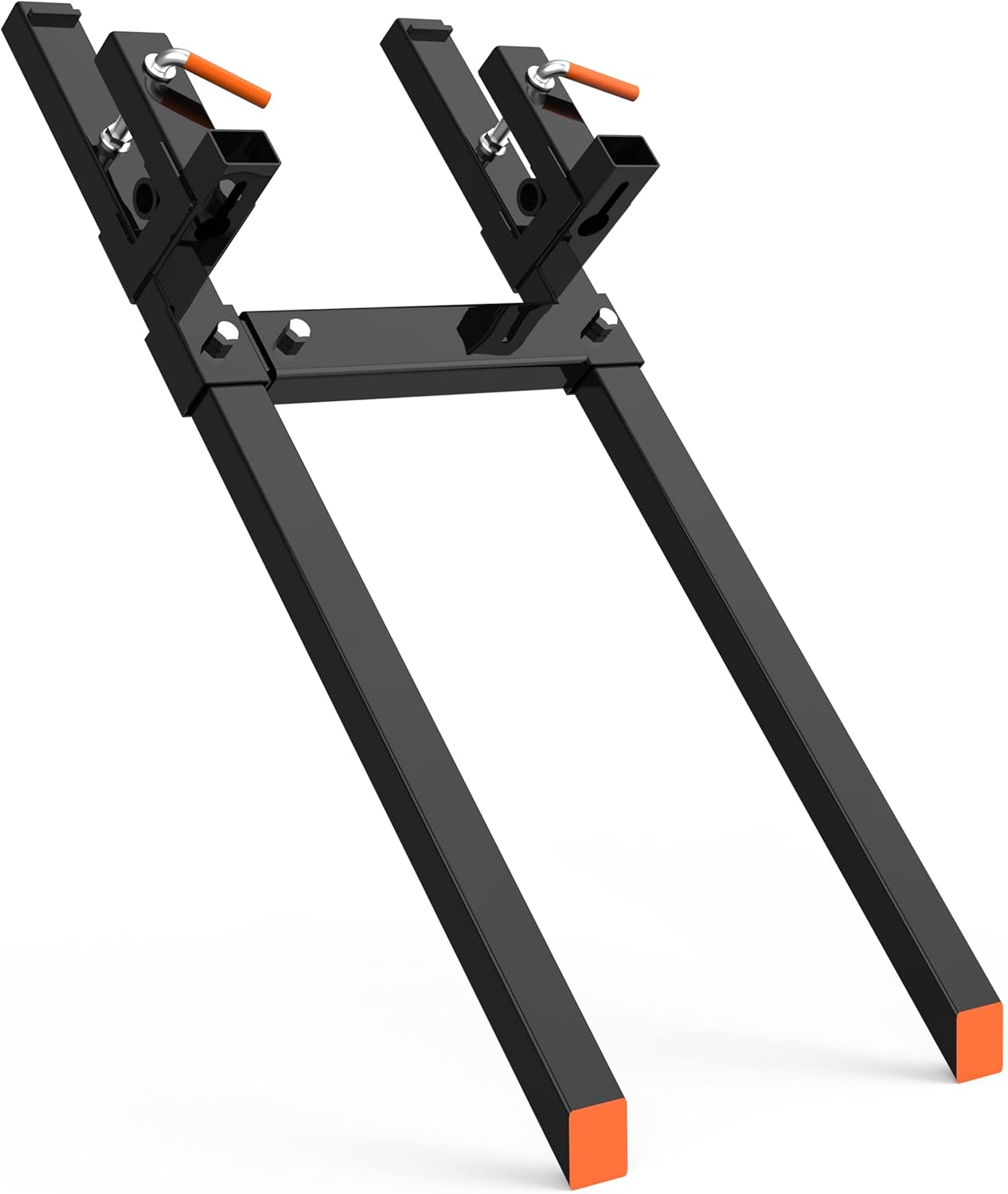 Garvee LMY-PAU-0HKXMTWY 60 Inch Heavy Duty Clamp On Pallet Forks 4000 Lbs Capacity Adjustable Stabilizer Bar for Loader Skid Steer Tractor