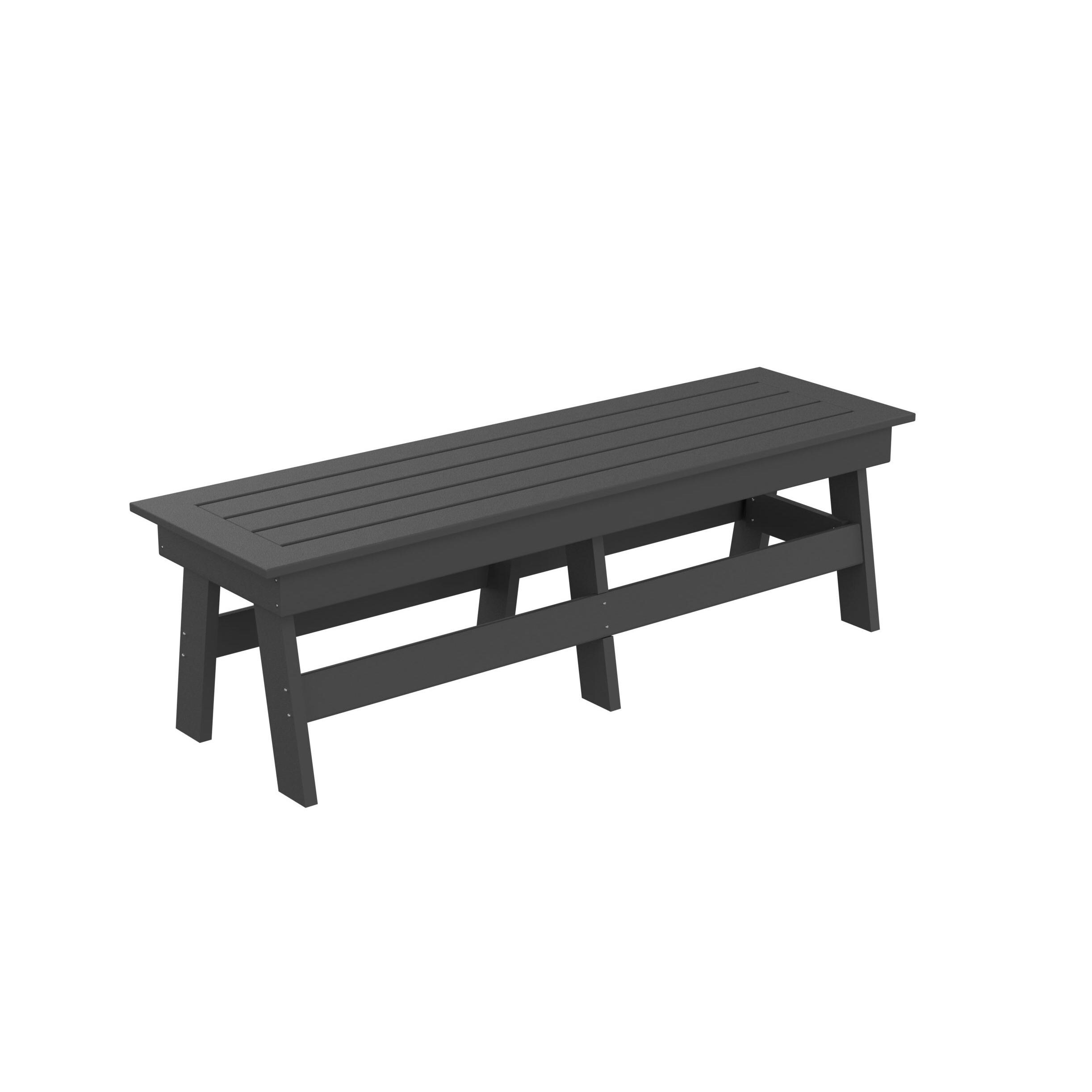 Bayfeve BF-1915JS HDPE Dining Bench 60.04-in W x 17.72-in H Gray Plastic Dining Bench