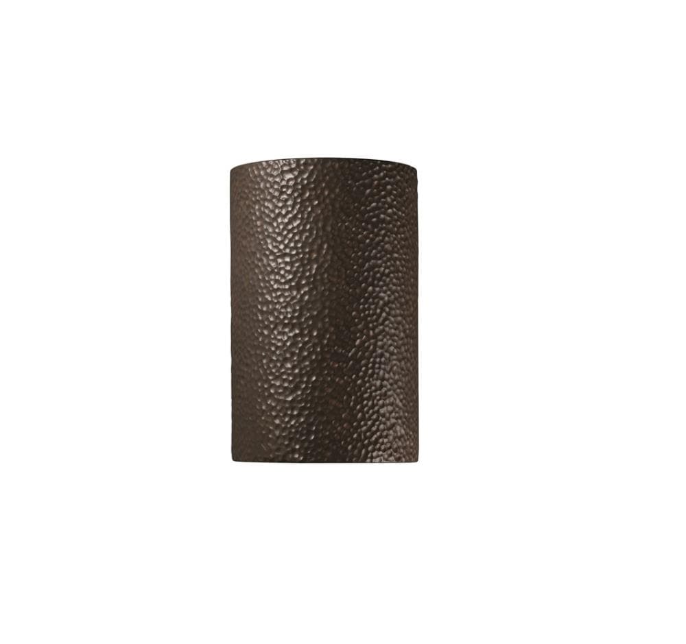 Justice Design Group CER-1260-HMIR Ambiance 7.75-in W 1 -Light Gray Transitional Wall Sconce