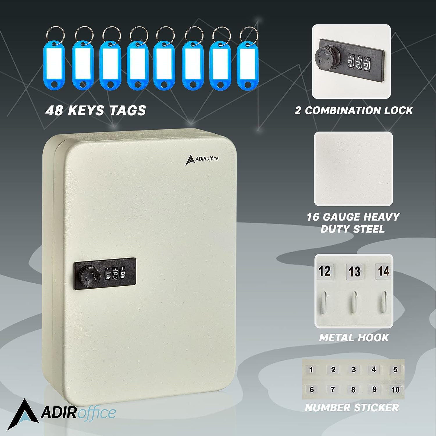 AdirOffice 682-48-WHI-689-PKG Key-Safes - View #8