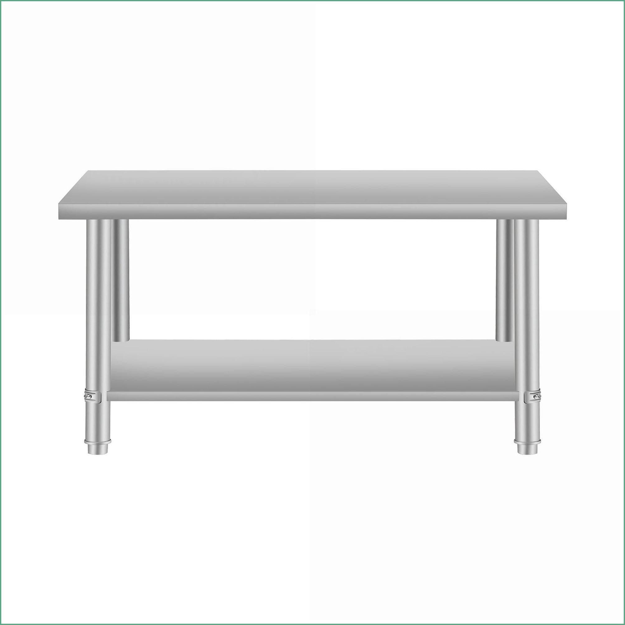 Watnature Stainless Steel 48''x24'' Coffee Table with Under Shelf