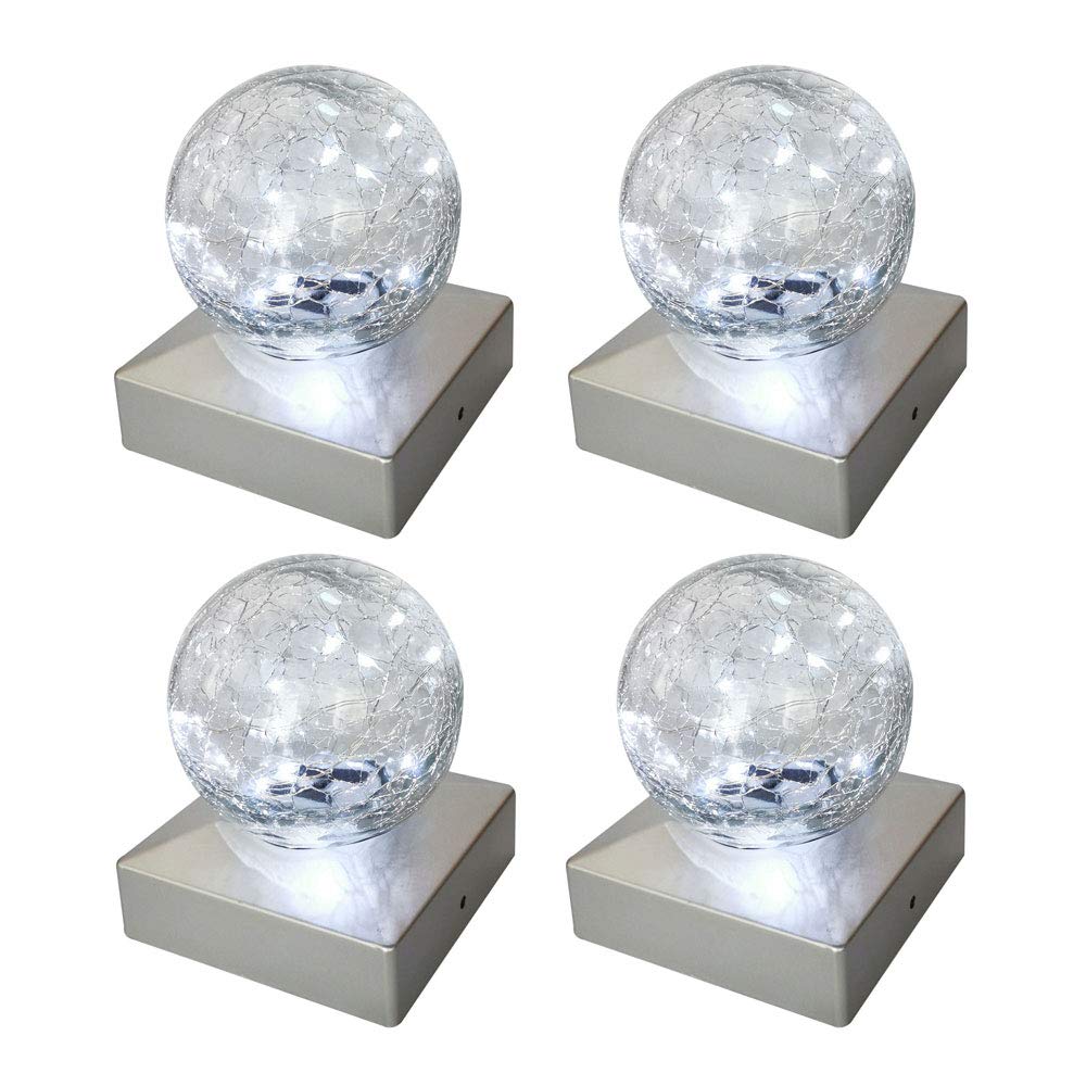 Misopily  Solar Post Lights Outdoor Post Cap Light for Fence Deck Patio Garden Decoration Solar Powered Gazing Ball Caps LED Lighting Lamp Fits