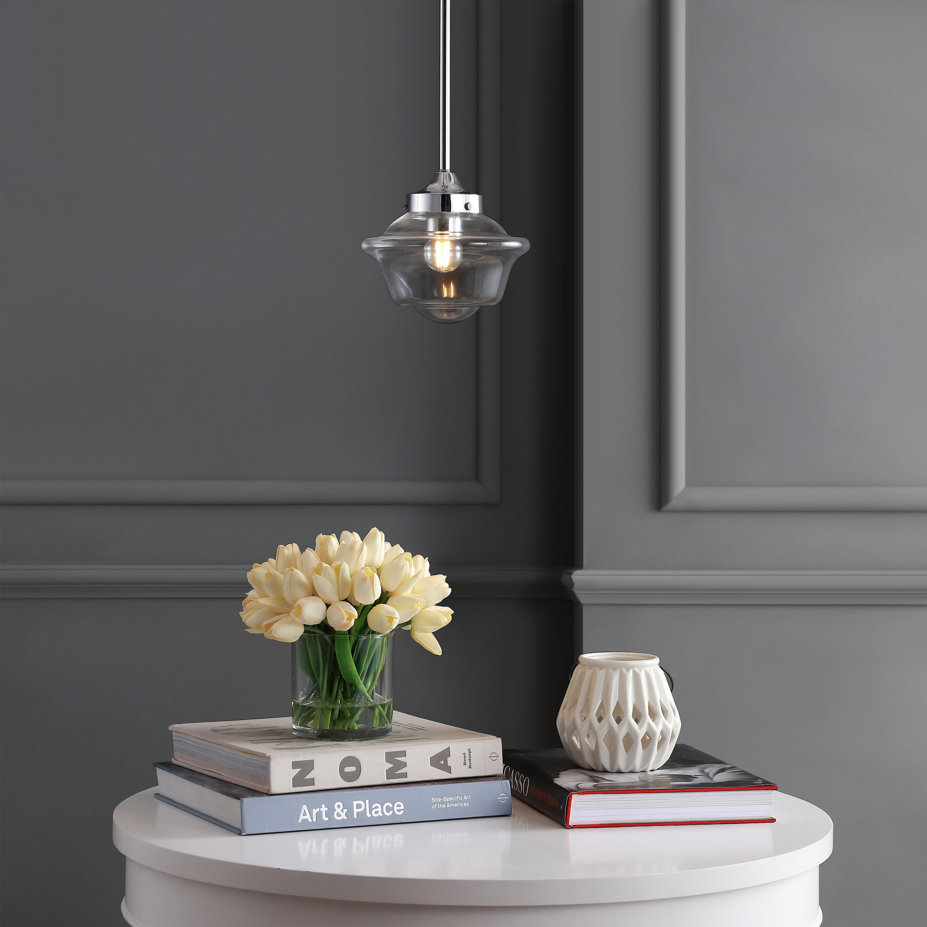 Kurtz 7.25" Chrome Glass LED Pendant Light