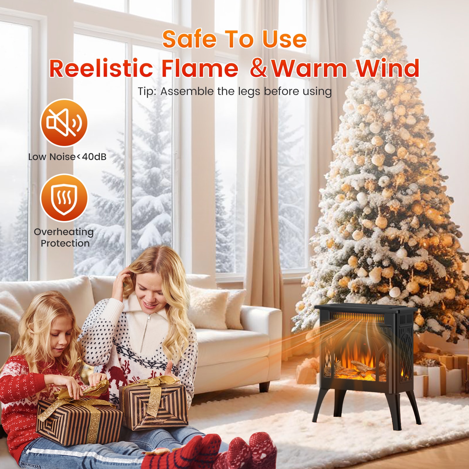 COWSAR LS180BSBK Electric-Fireplaces - View #8
