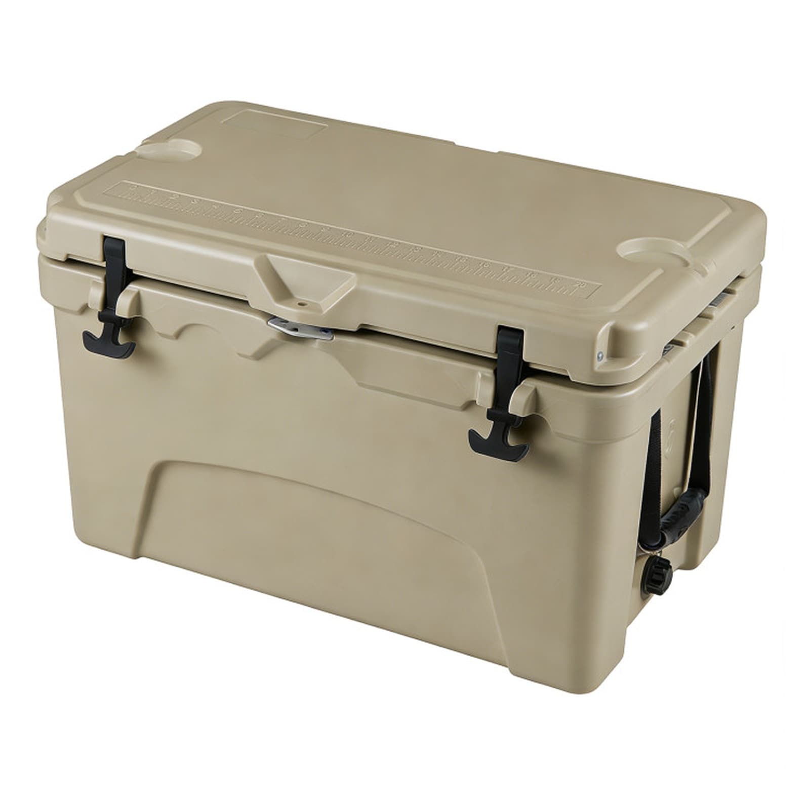 SUGIFT 45-qt Portable Hard Cooler Khaki 6-Day Ice Retention Insulated Ice Chest 440-lb Top Load LLDPE Roto-Molded Body with Silicone Latches