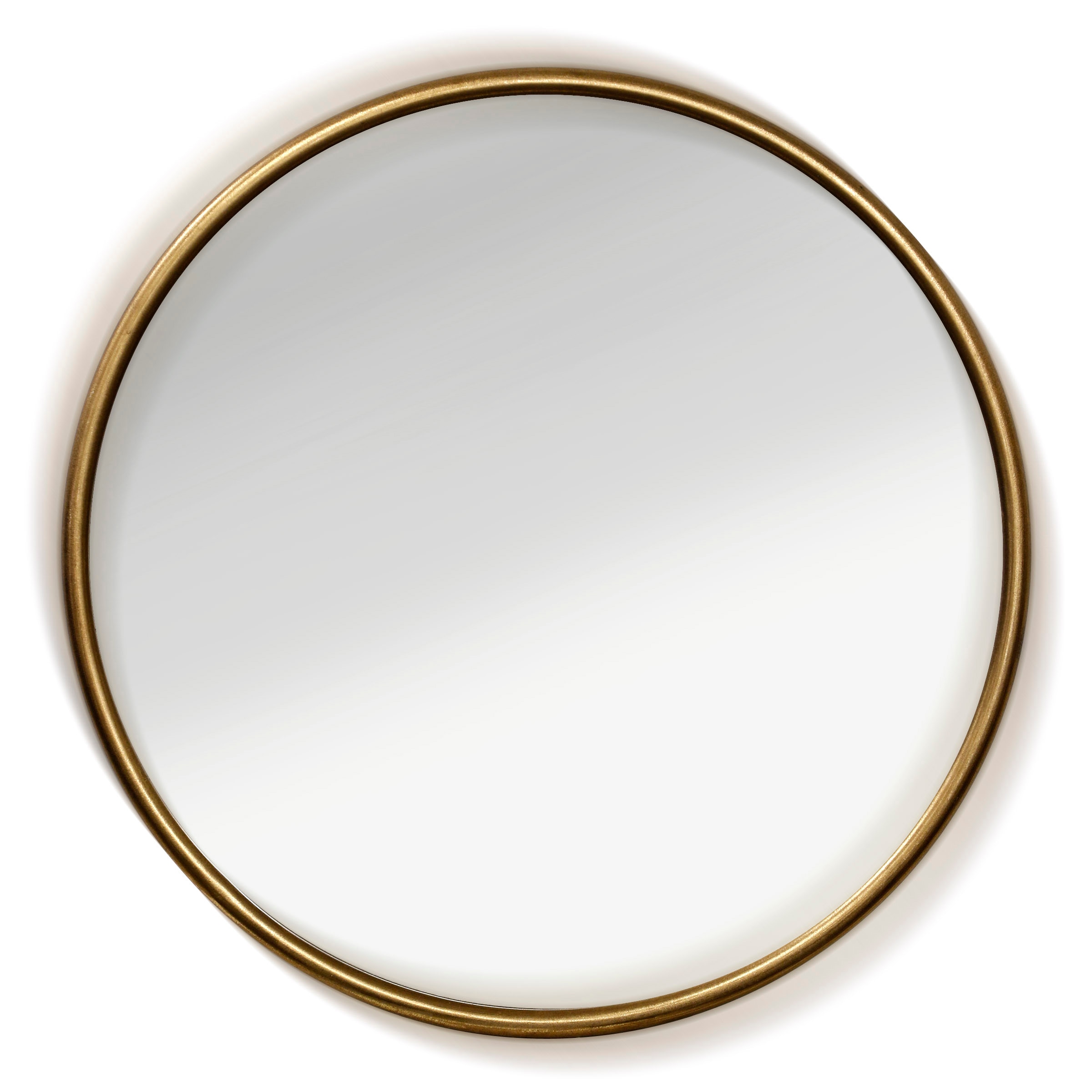 StyleCraft Home Collection MI12826DS 24-Inches W x 24.0-Inches H Round Glossy Gold Metal Finish Framed Full Length Wall Mirror