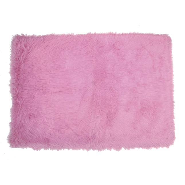 Fun Rugs Flokati 2 X 4 Hot Pink Indoor, Hot Pink Fur Area Rug