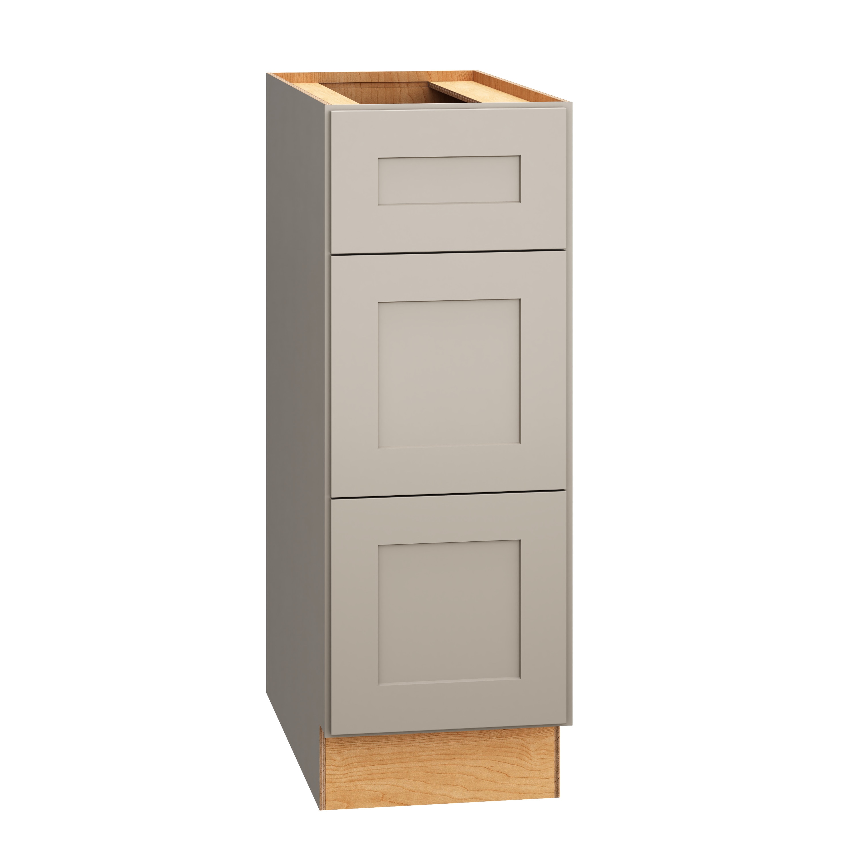 RELIABILT 333 3DB12 Pinnacle 12-in W x 34.5-in H x 24-in D Gray 3 -Drawers Drawer Base Fully assembled Plywood Cabinet (Recessed Panel