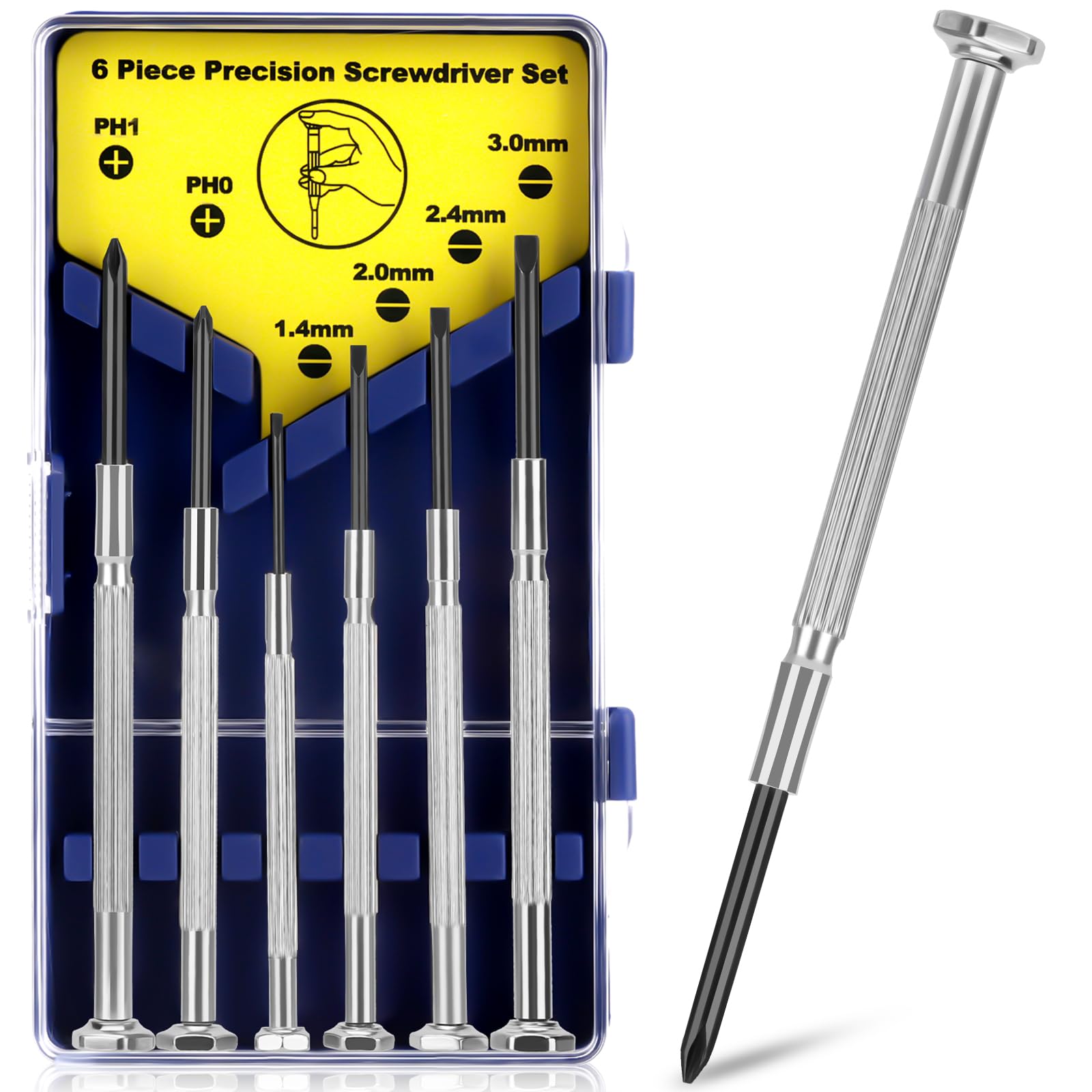 DYRCJ 6-Piece Small Screwdriver Set with Flathead and Mini Phillips for ...