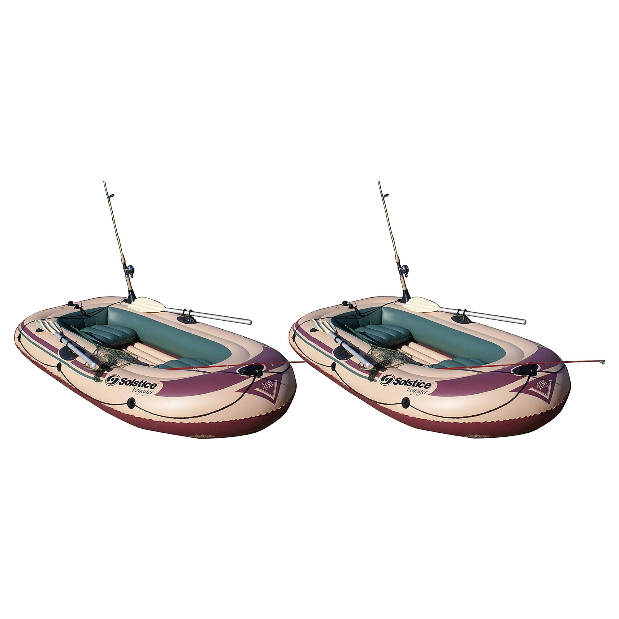 SOLSTICE Inflatable Fishing Boat Rafts 2 to 6 Person Options for Adults  Compatible with Motor Comes W/Accessories Pole Holders Cushions Grab Line 6  to 12 Ft Siz…