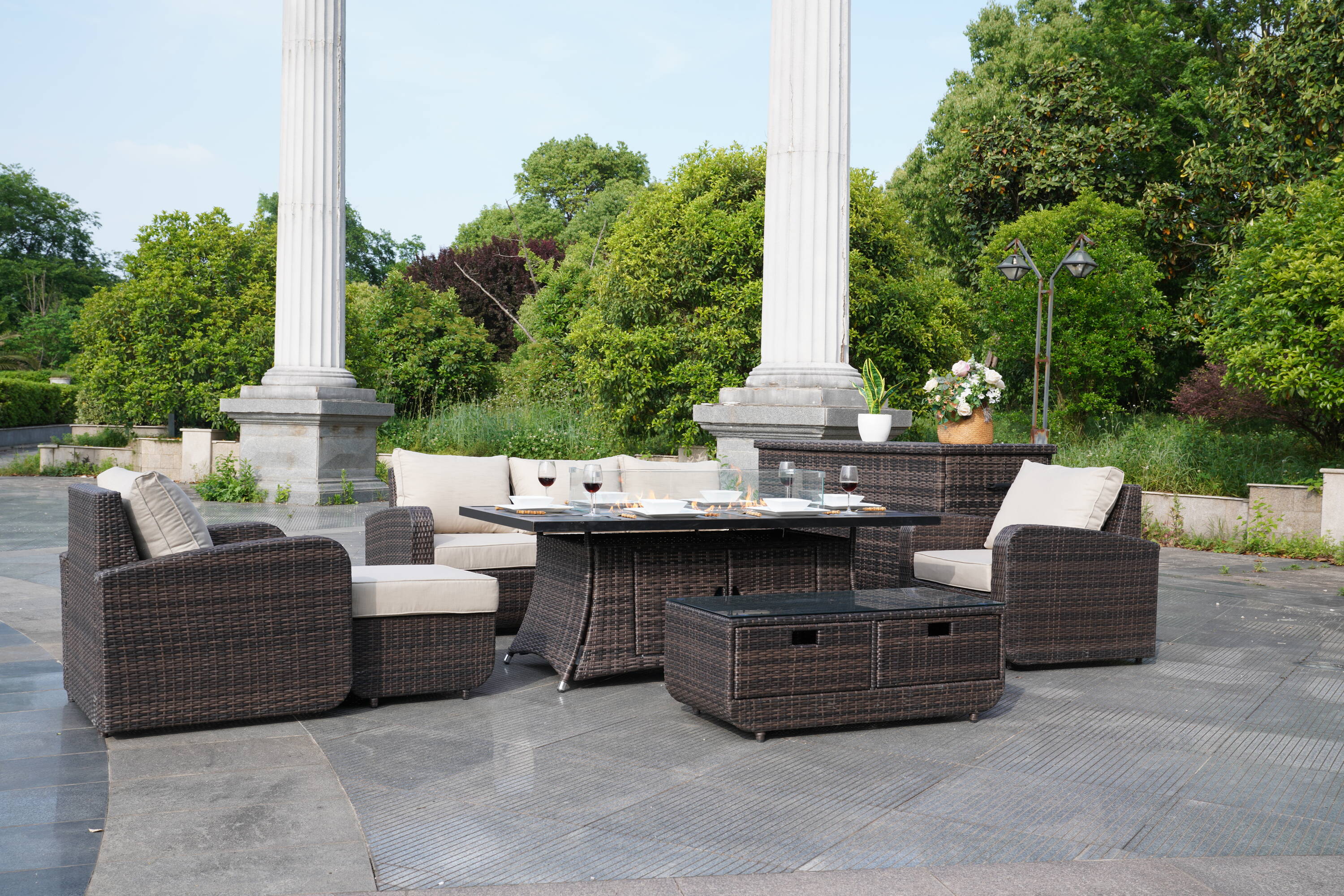 Direct Wicker DWG-06RA15&3256B-BR Patio-Dining-Sets - View #10
