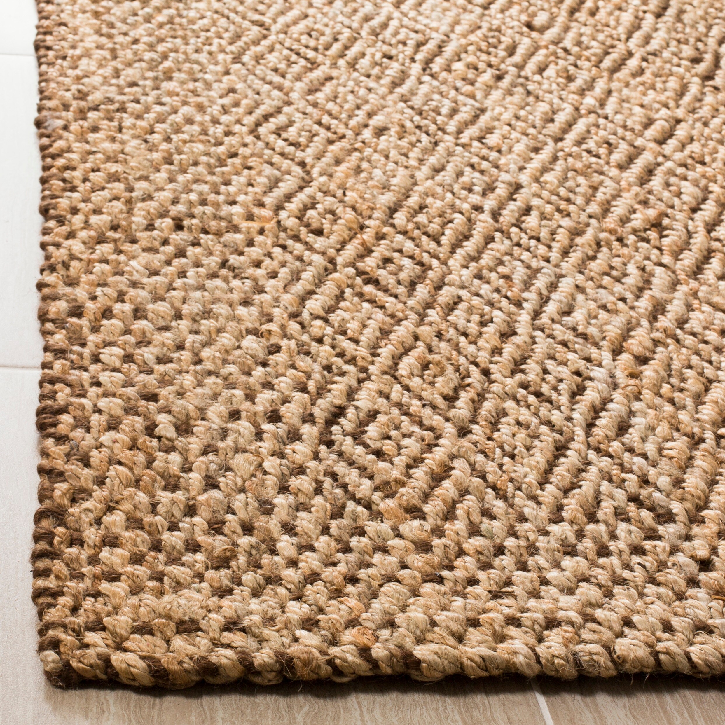 Natural Brown Geometric Wool Handwoven Area Rug