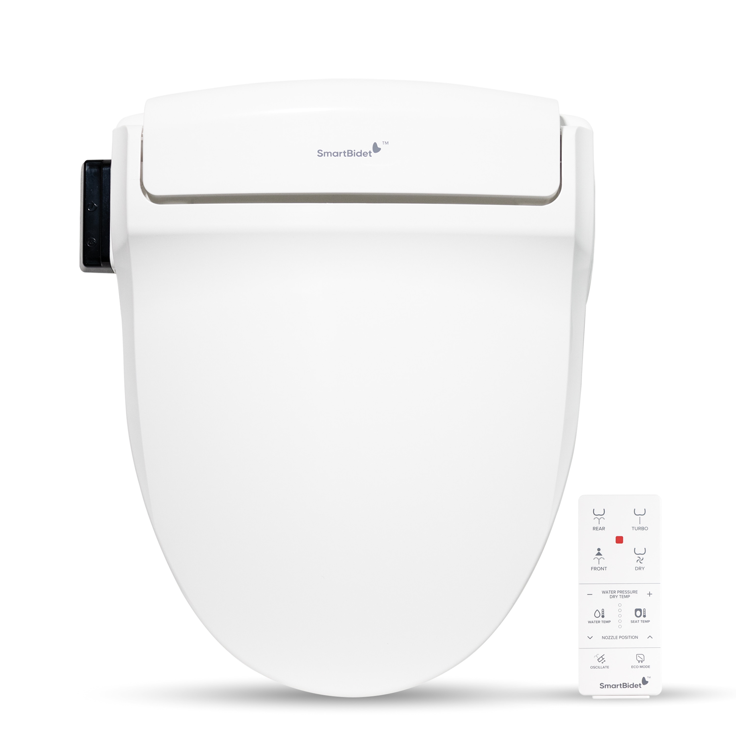 SmartBidet SB-1000WR Plastic White Round Soft Close Heated Bidet Toilet Seat