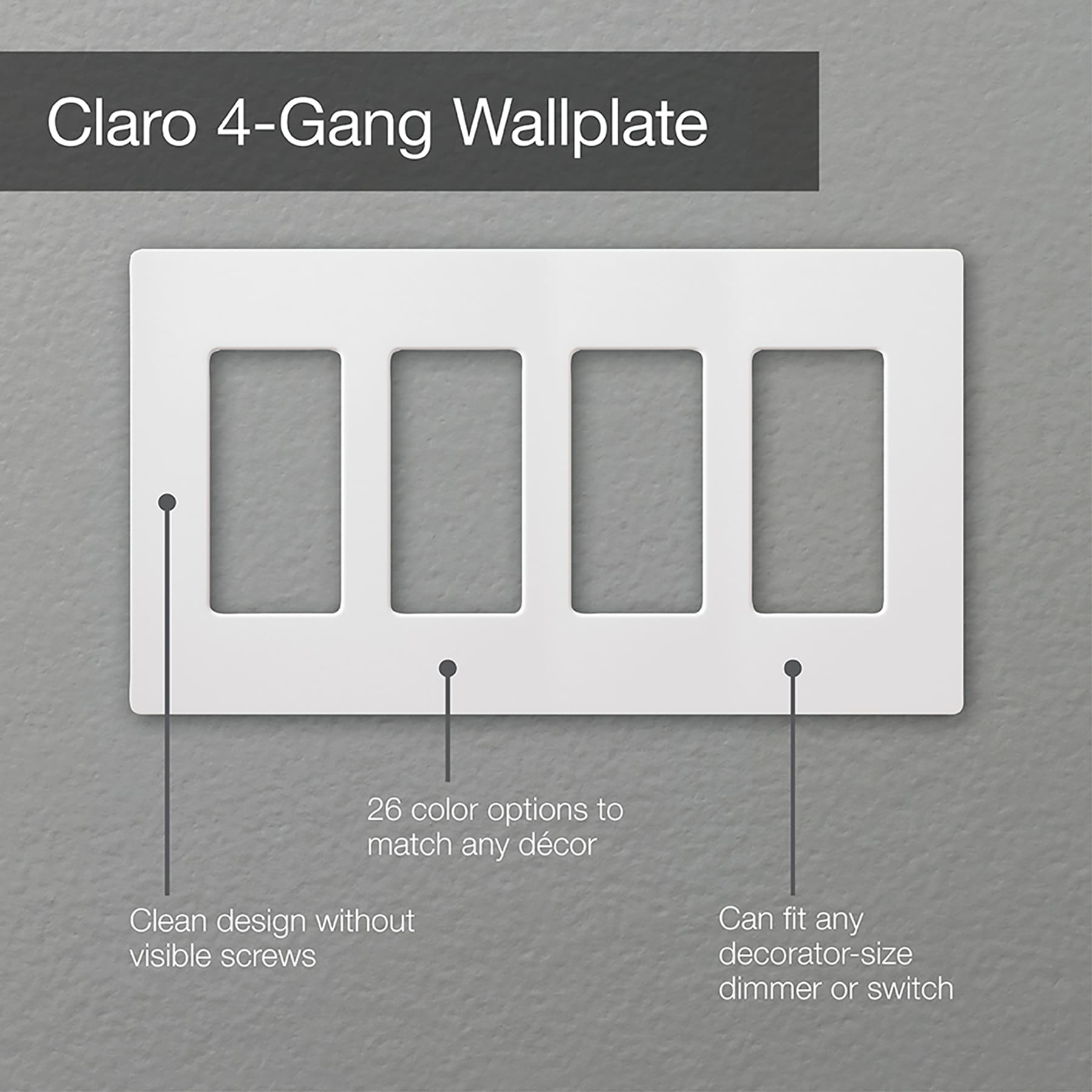 Lot de 4 plaques murales pour haut-parleur 1.0 Single Gang (plaque