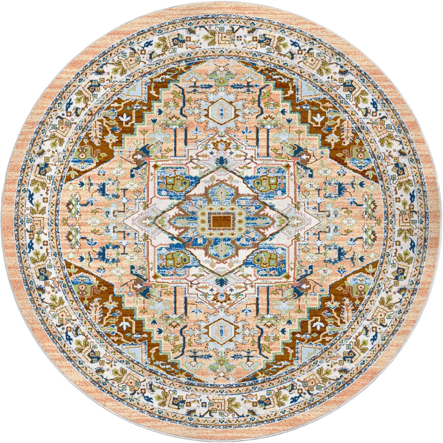 American Dakota RC0231PAS296 8 x 8 (ft) Tufted Nylon Pastel Round Indoor Persian Area rug