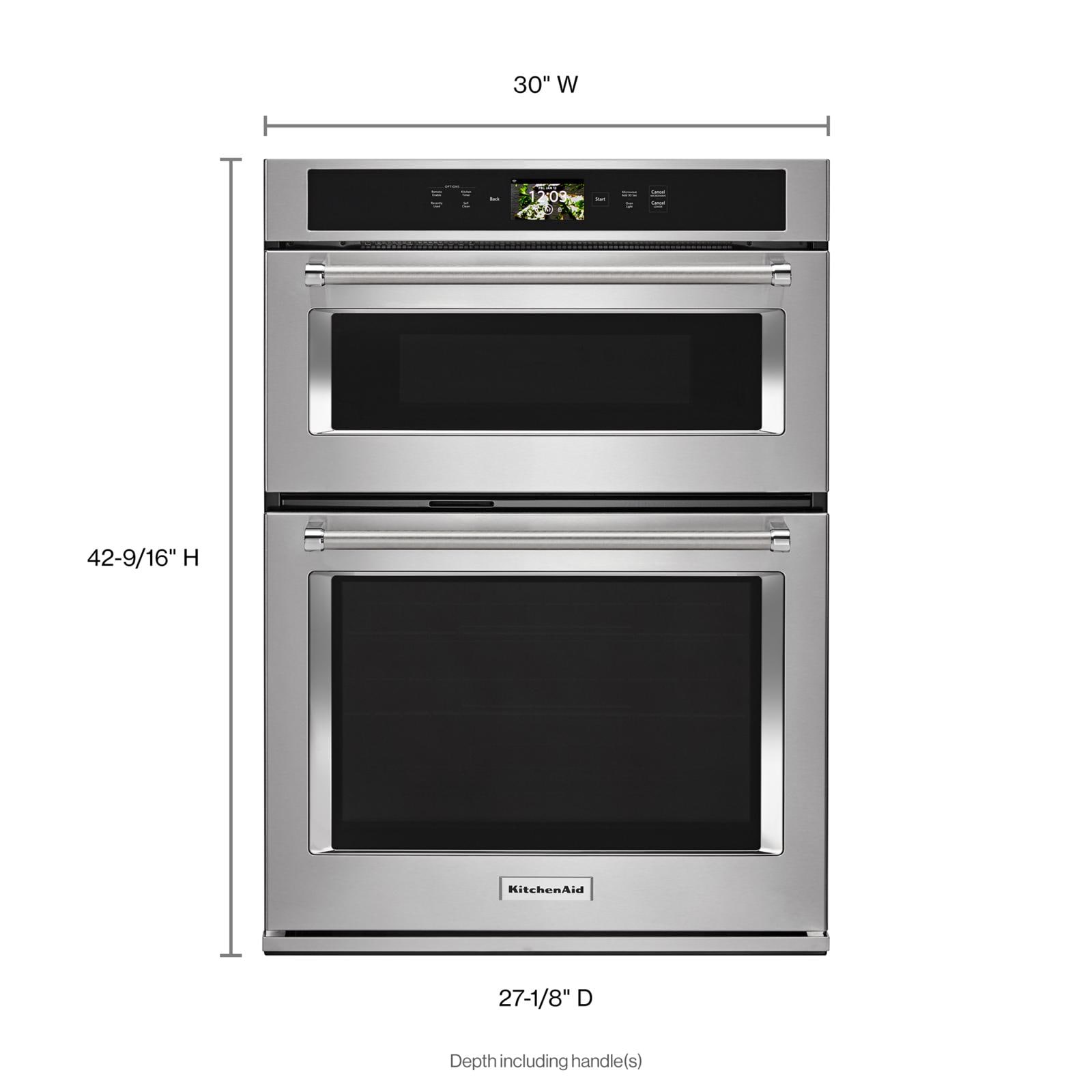 KitchenAid 30-in Self-cleaning Convection Smart Microwave Wall Oven Combo (Stainless Steel) the Microwave Wall Oven department at Lowes.com