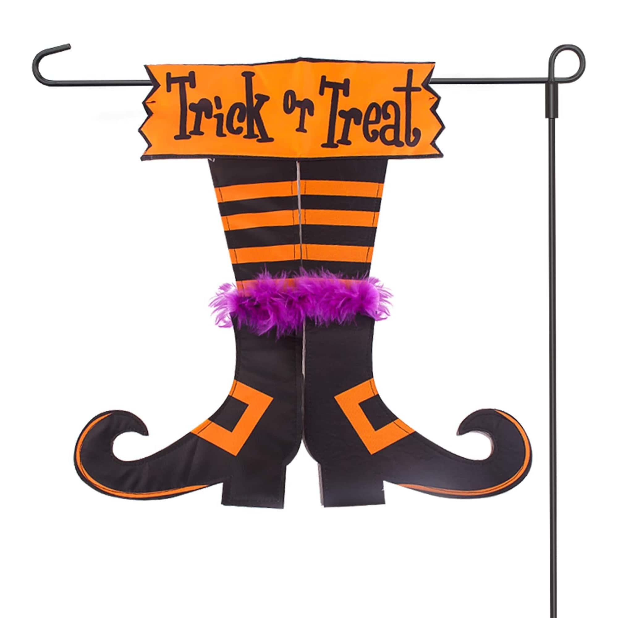 OGETFUUR Double Sided Multicolor Halloween Garden Flag for Yard Outdoor Decor featuring Durable Polyester Material and Spooky Print Design