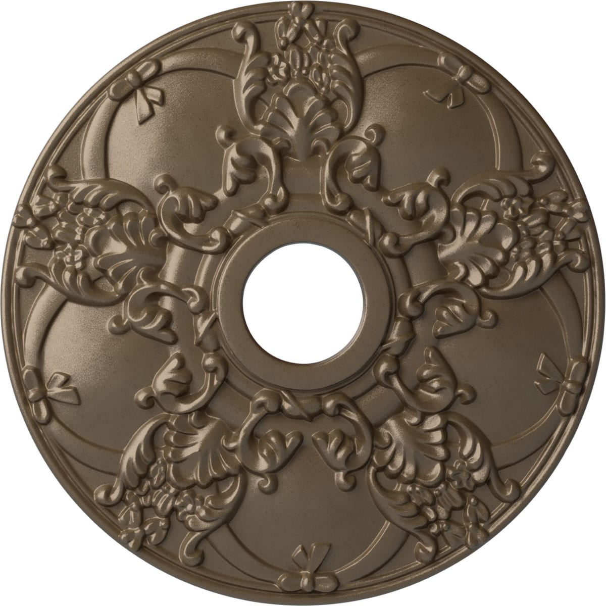 Ekena Millwork CM18NOWSS Norwich 18-in W x 18-in L Painted Warm Silver Polyurethane Whole Ceiling Medallion