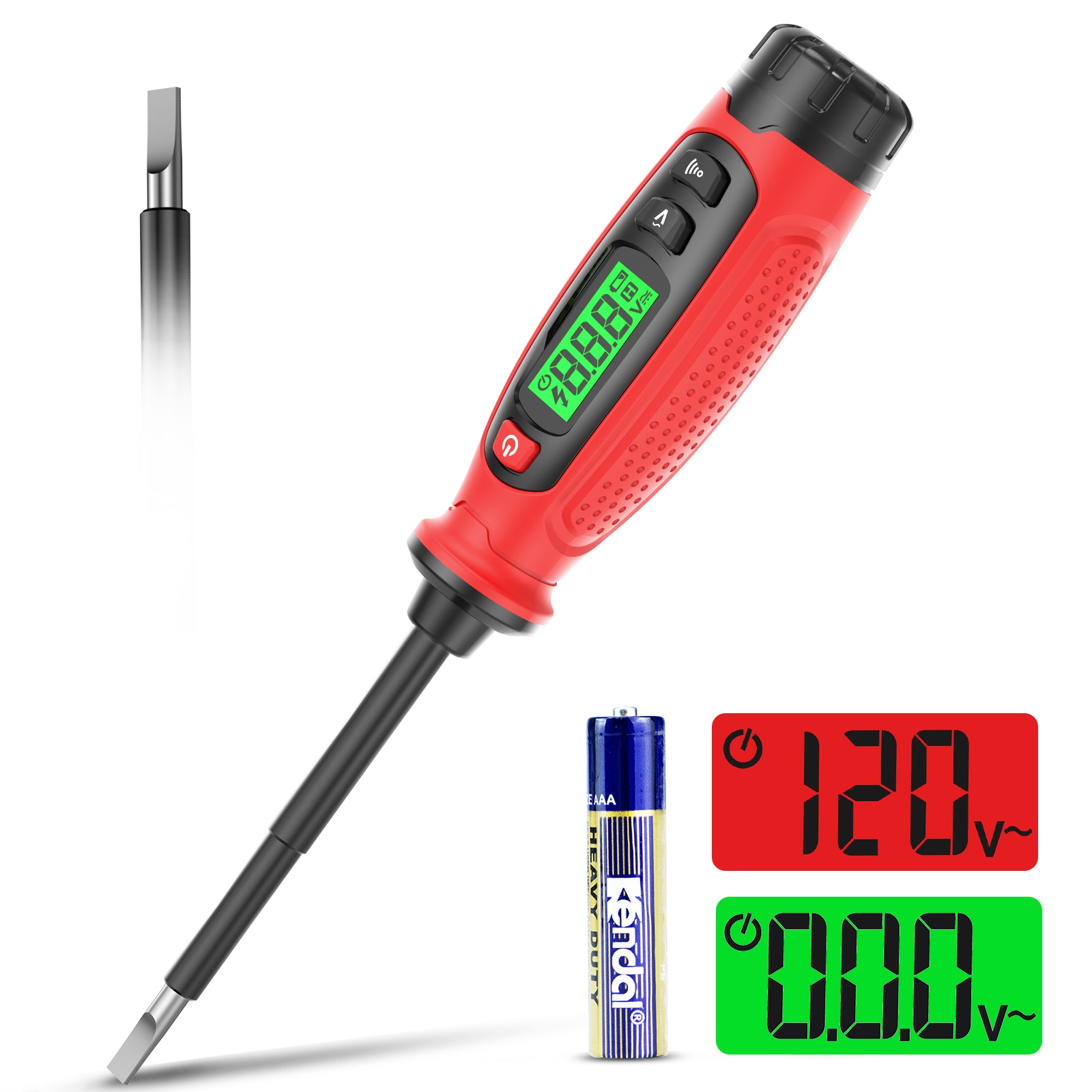 KAIWEETS - 3-300V AC 2-in-1 Contact and Non-Contact Voltage Tester Screwdriver with LCD Continuit...