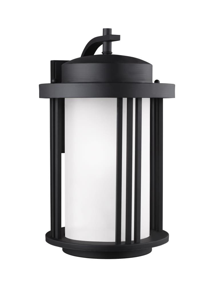 Generation Lighting 8847901EN3-12 Crowell 1 -Light 19.56-in H Satin Black Hardwired Outdoor Wall Light