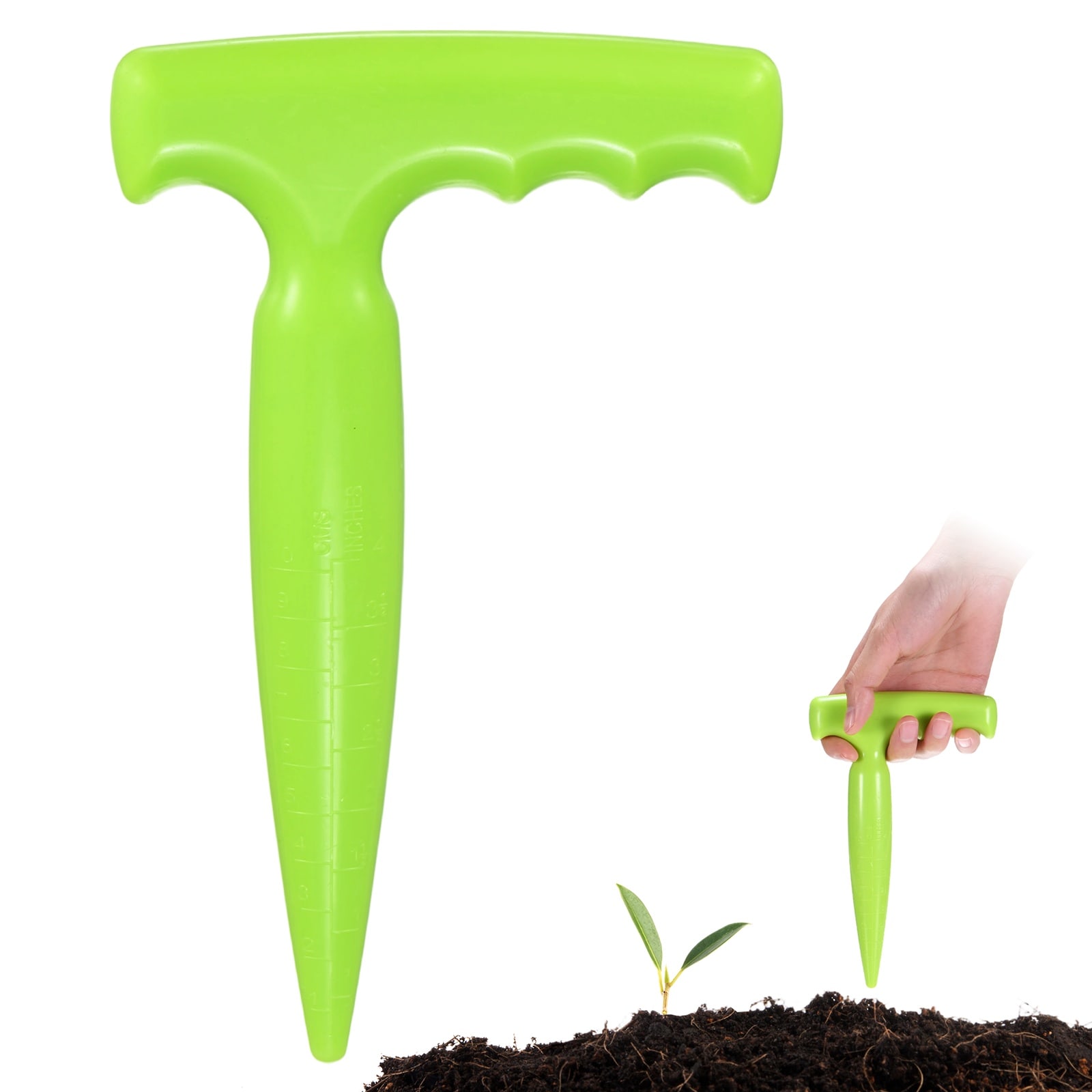 Unique Bargains - 1-Pack Seed Planter Tool Plastic Grass Green