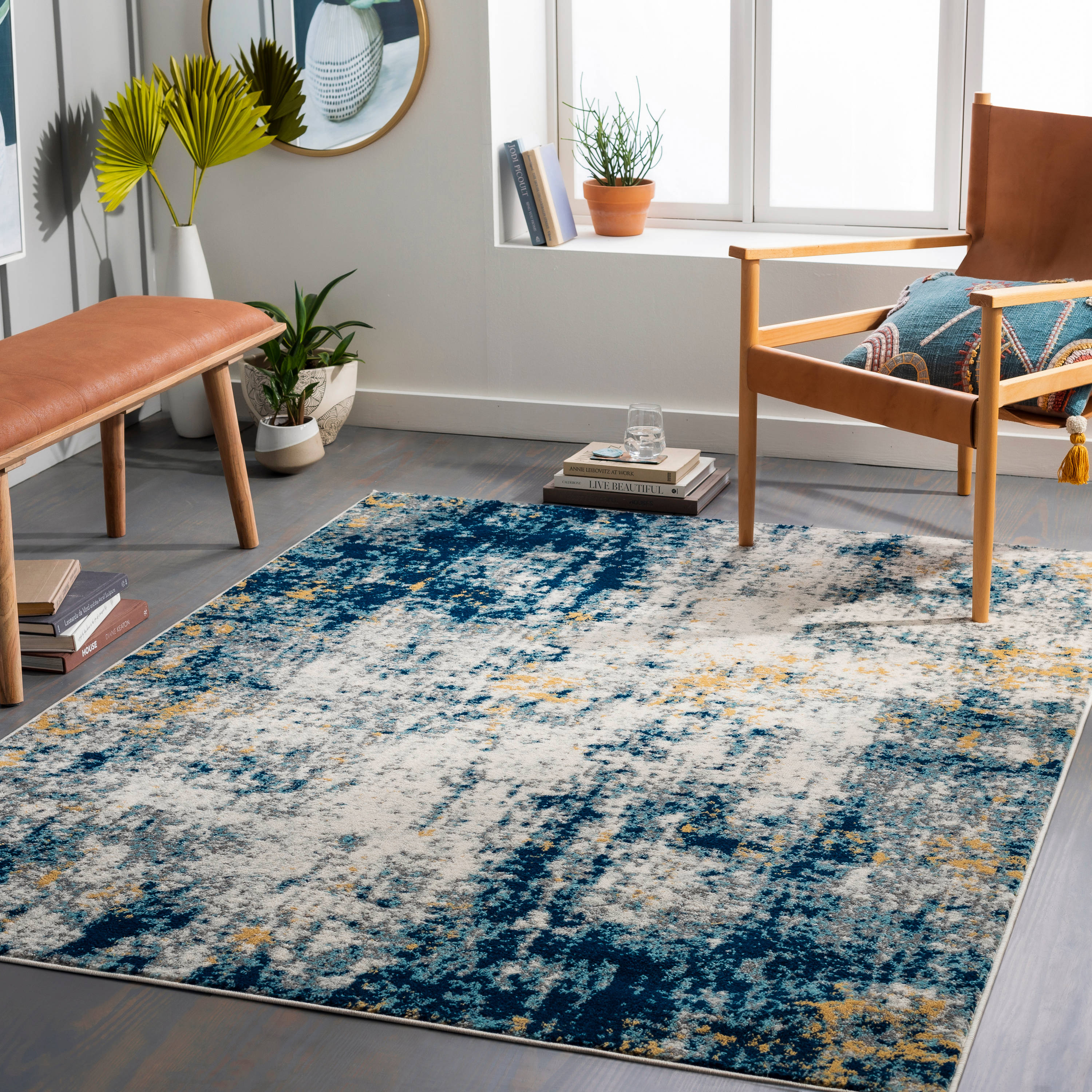 Artistic Weavers TVZ2393-679 Tevazu 7 X 9 (ft) Light Grey Indoor Ombre Mid-century Modern Area Rug