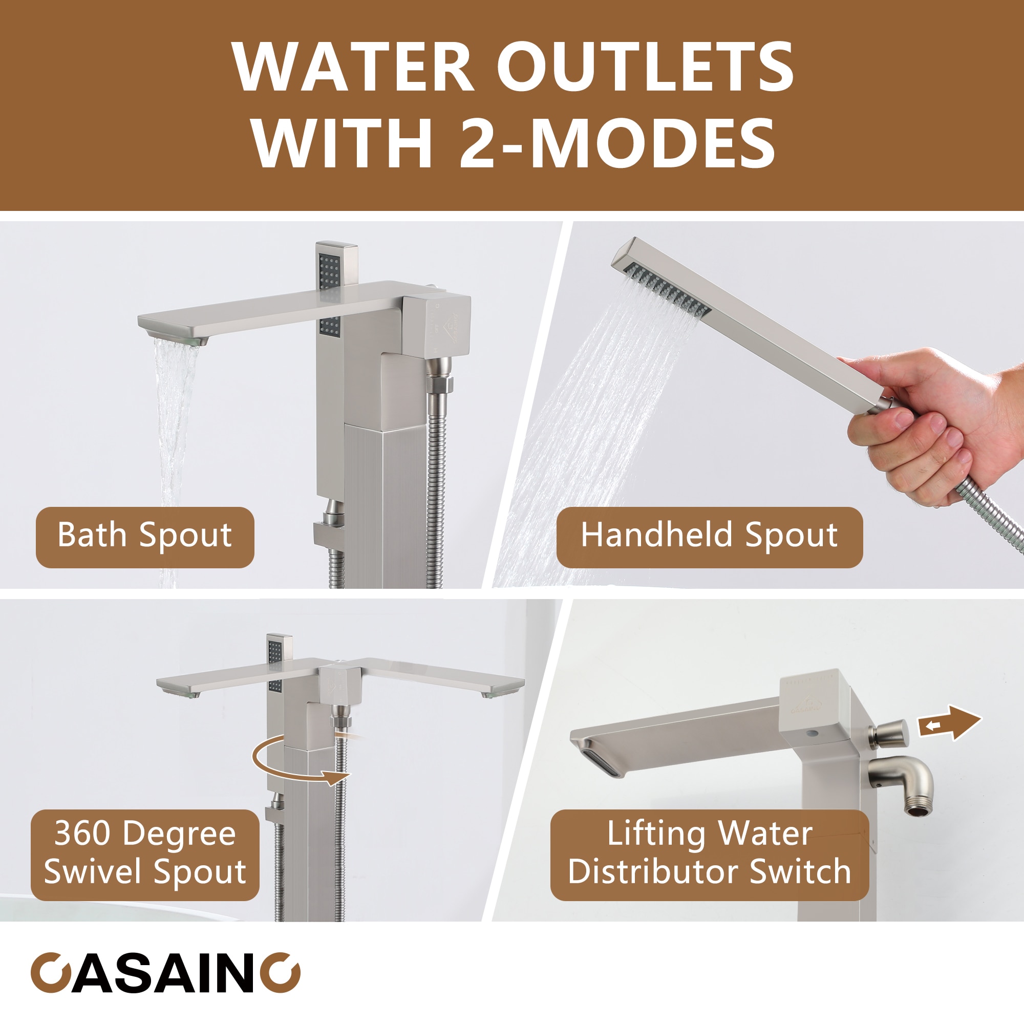 CASAINC MCS97-BG Roman-Tub-Faucets - View #9