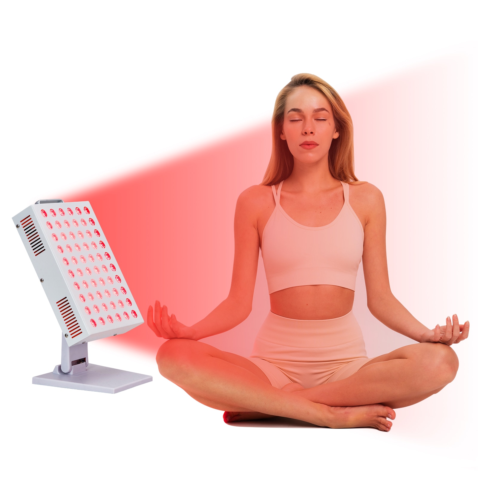DEXSO 60 LED Red Light Therapy Panel Dual Wavelength 660nm 850nm High Power Output for Face and Body Iron Finish