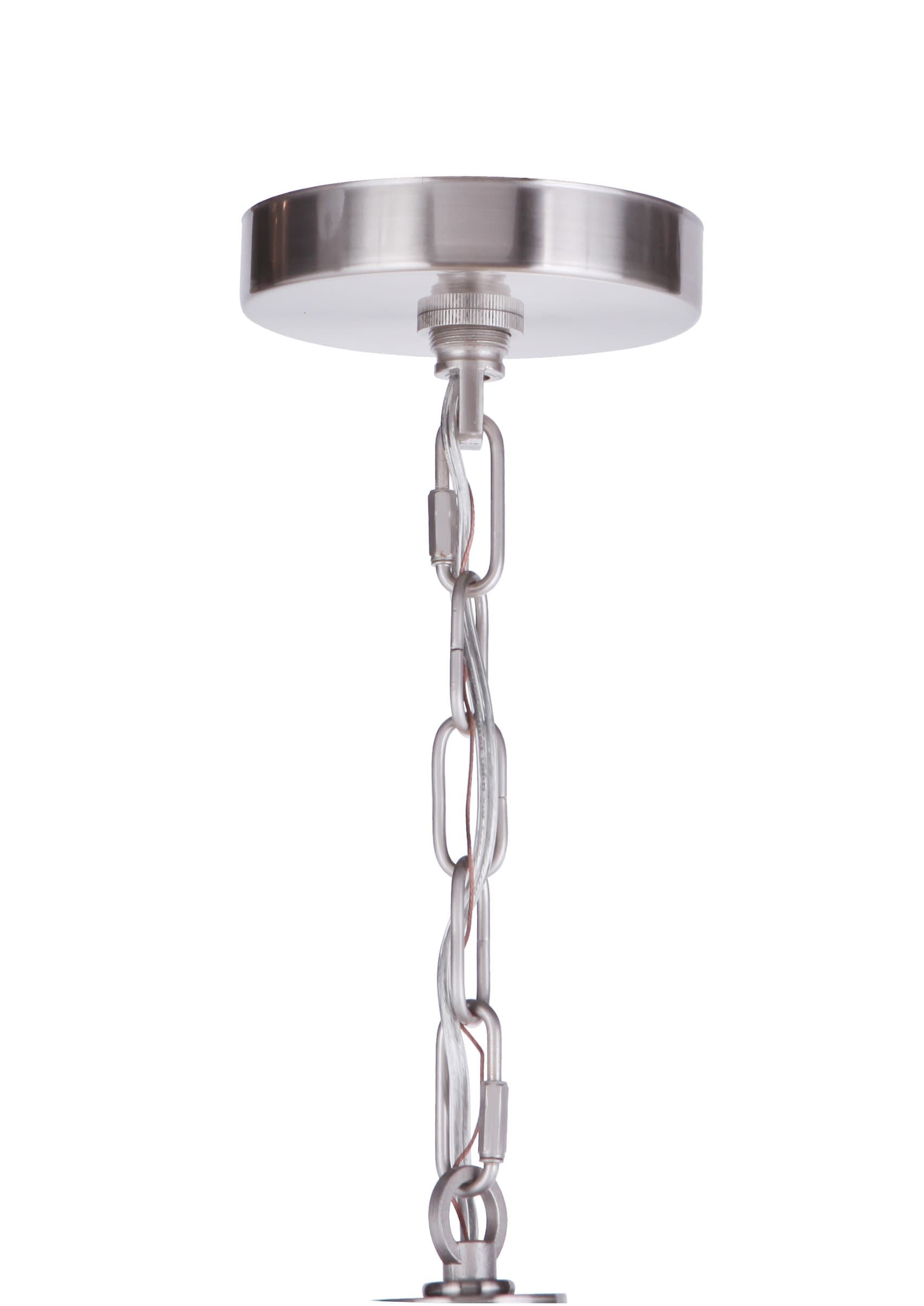 Elegant 8-Light Brushed Polished Nickel & Crystal Chandelier