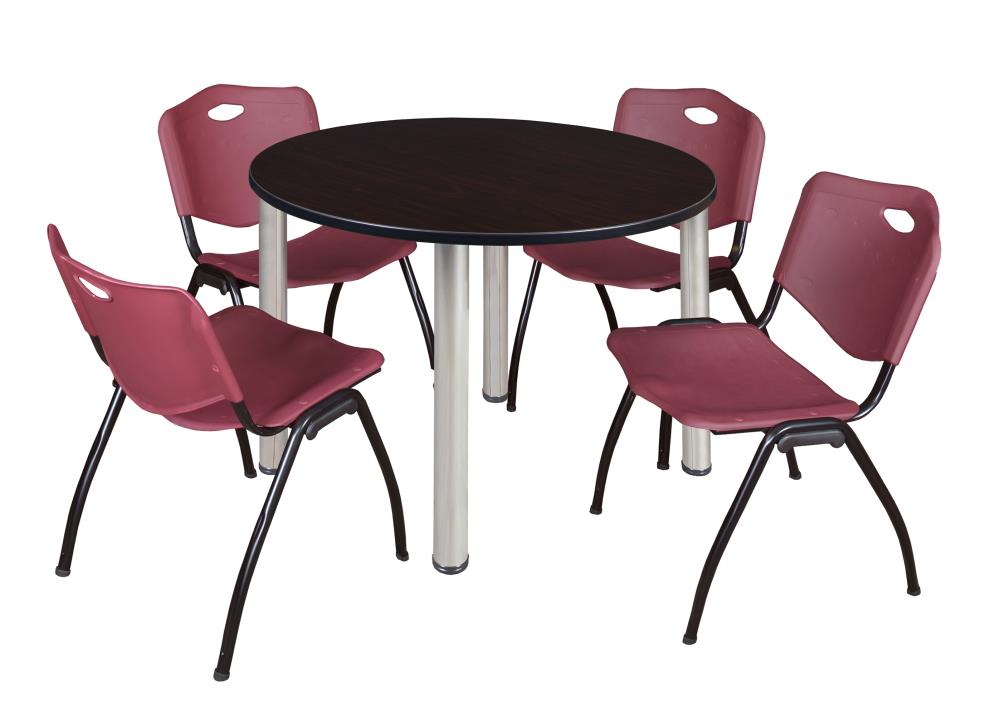 Regency TB48RNDMWBPCM47BY Breakroom Brown 4-Person Training Table (48-in W x 29-in H)