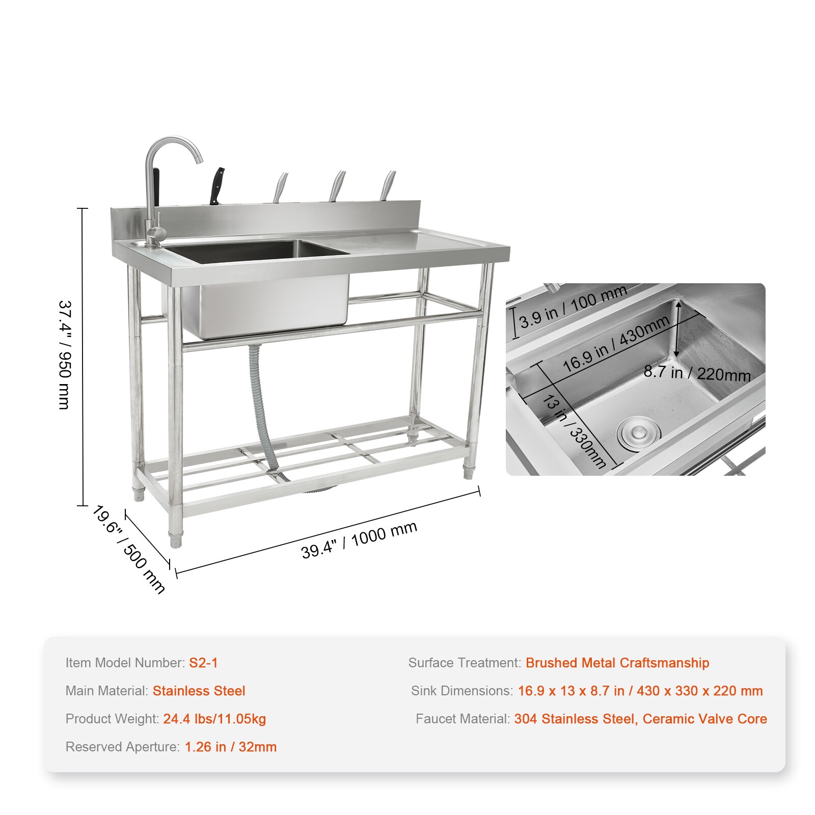 VEVOR SCDSCDGZTZDC02837V0 Laundry-Tubs-Utility-Sinks - View #7