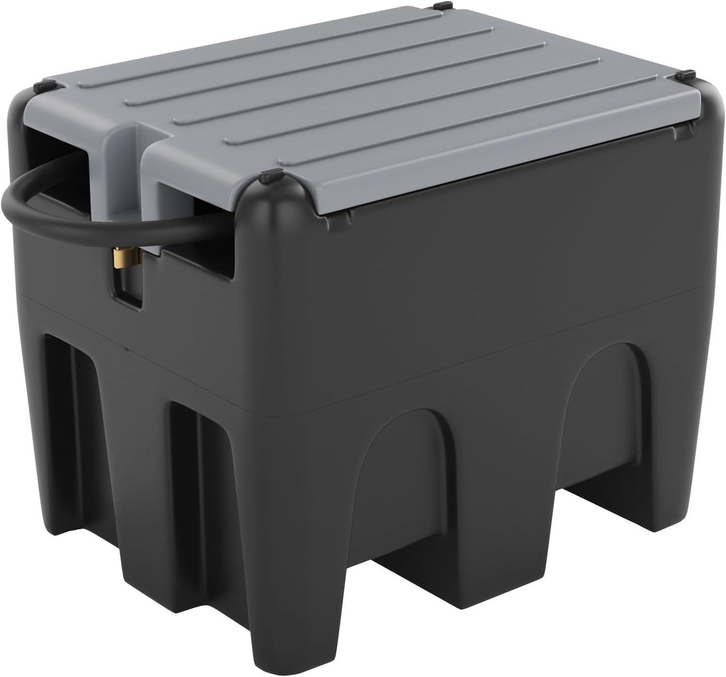 Qeetex SQY-PAU-3MEKWNEK 48 Gallon Portable Diesel and Gasoline Fuel Tank with 12V Electric Transfer Pump Automatic Shut-Off Nozzle 360Degree Swivel Connector Heavy Duty PE Construction 15ft Hose for Trucks and Farms - Black