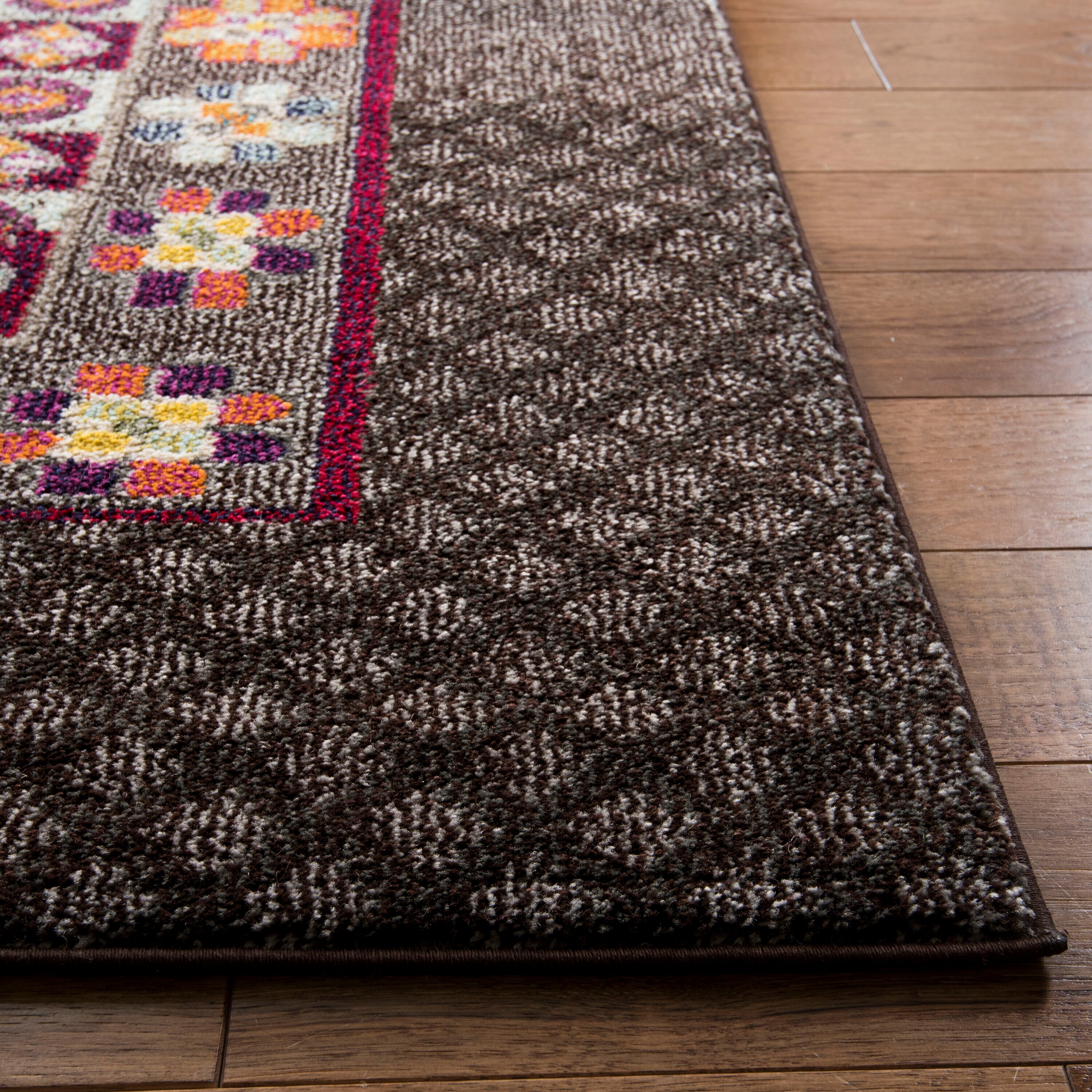 Monaco 8' x 11' Brown and Multicolor Synthetic Rectangular Area Rug
