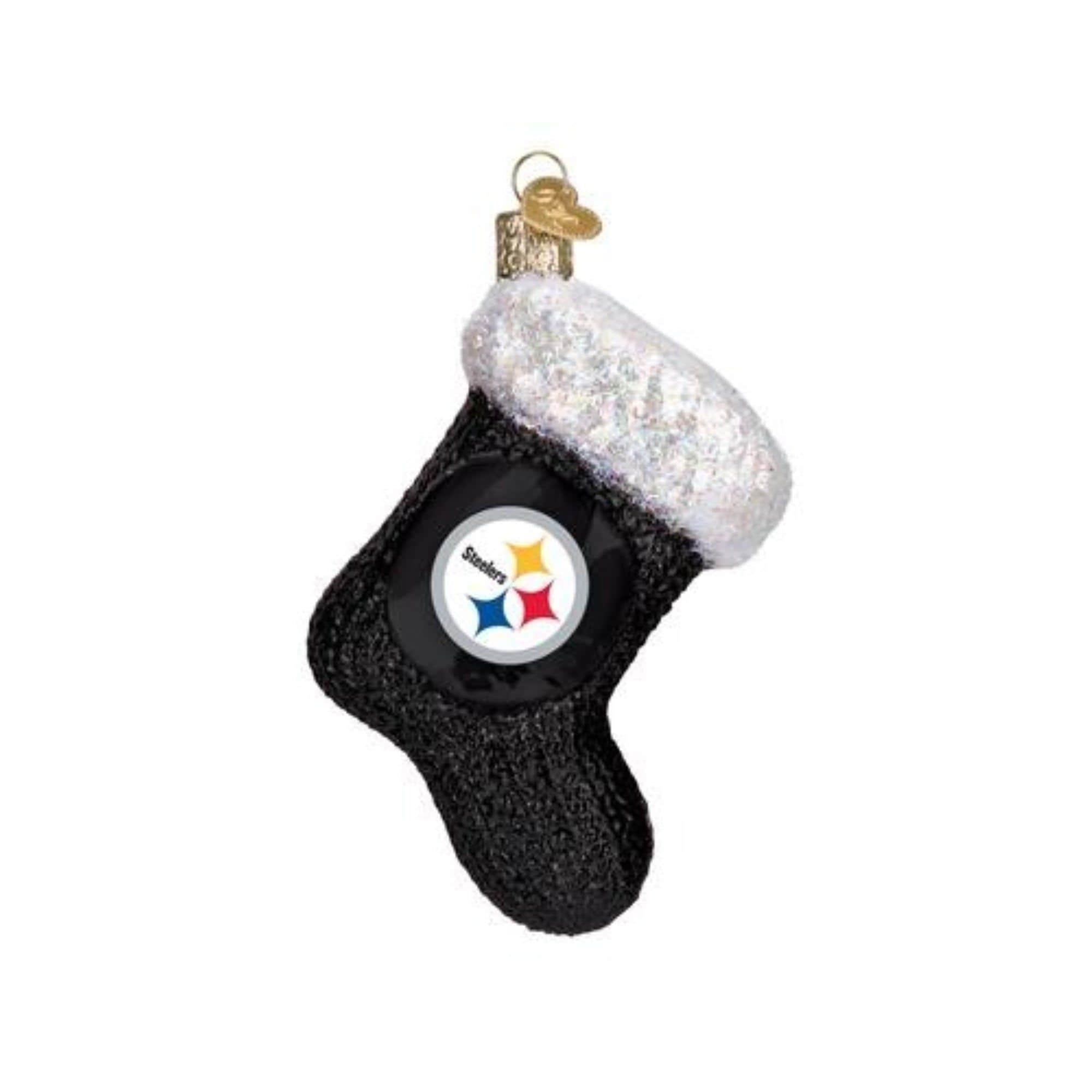Old World Christmas Blown Glass Ornament for Christmas Tree - Pittsburgh Steelers Stocking
