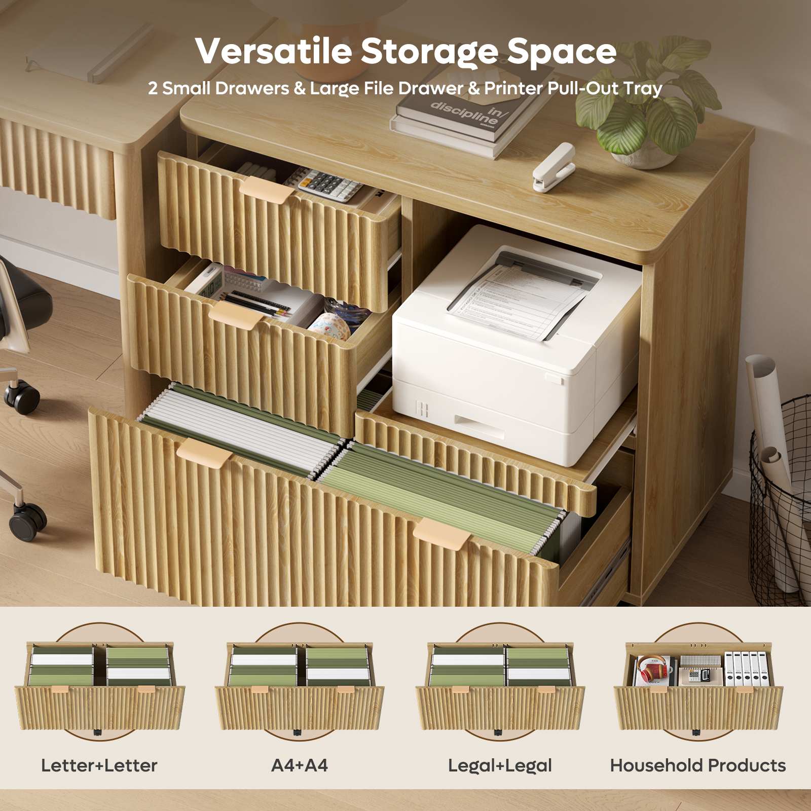 Bestier LOW-H300780A-LOG Filing-Cabinets - View #4