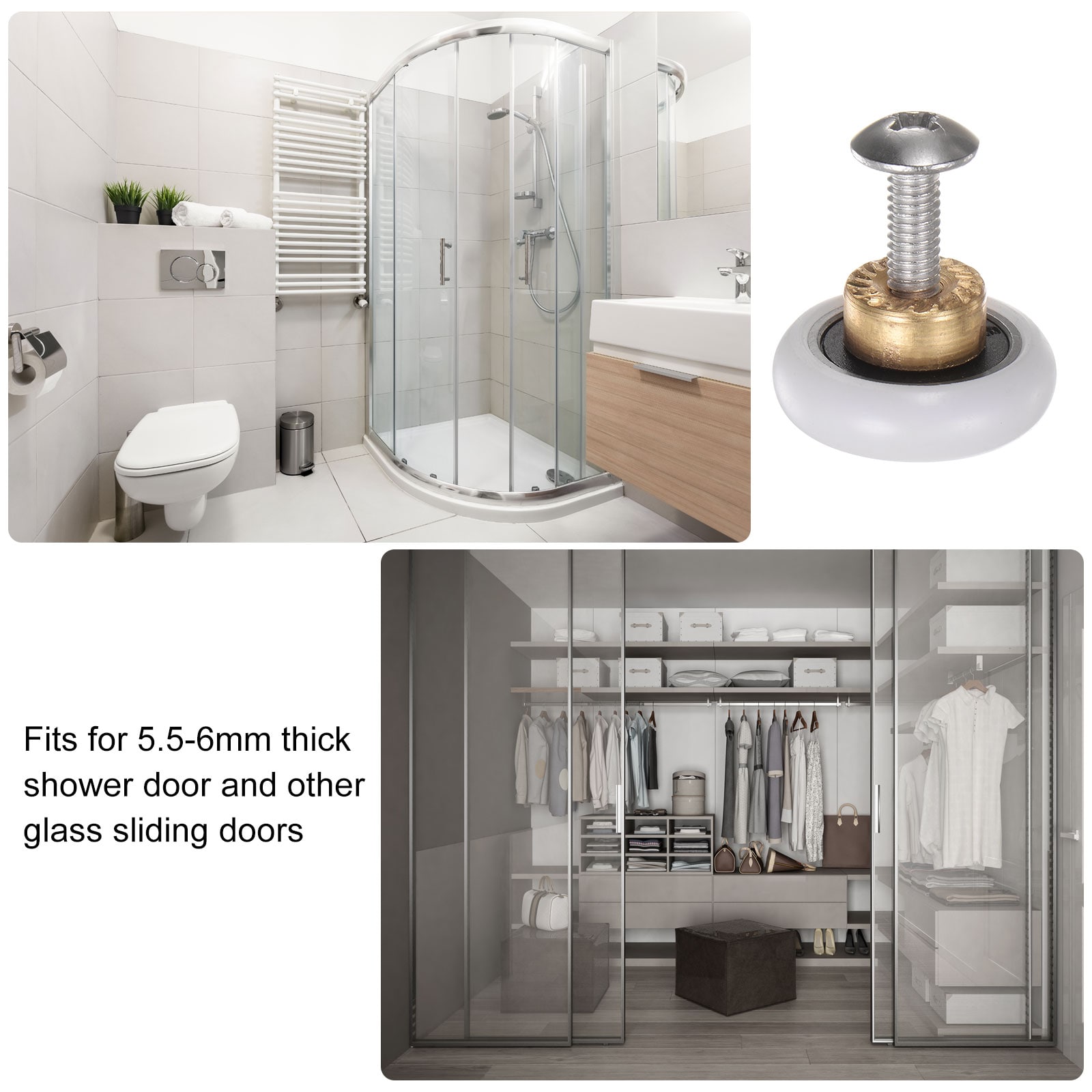 Unique Bargains S25093000UX9350 Tub-Shower-Door-Roller-Ass - View #4
