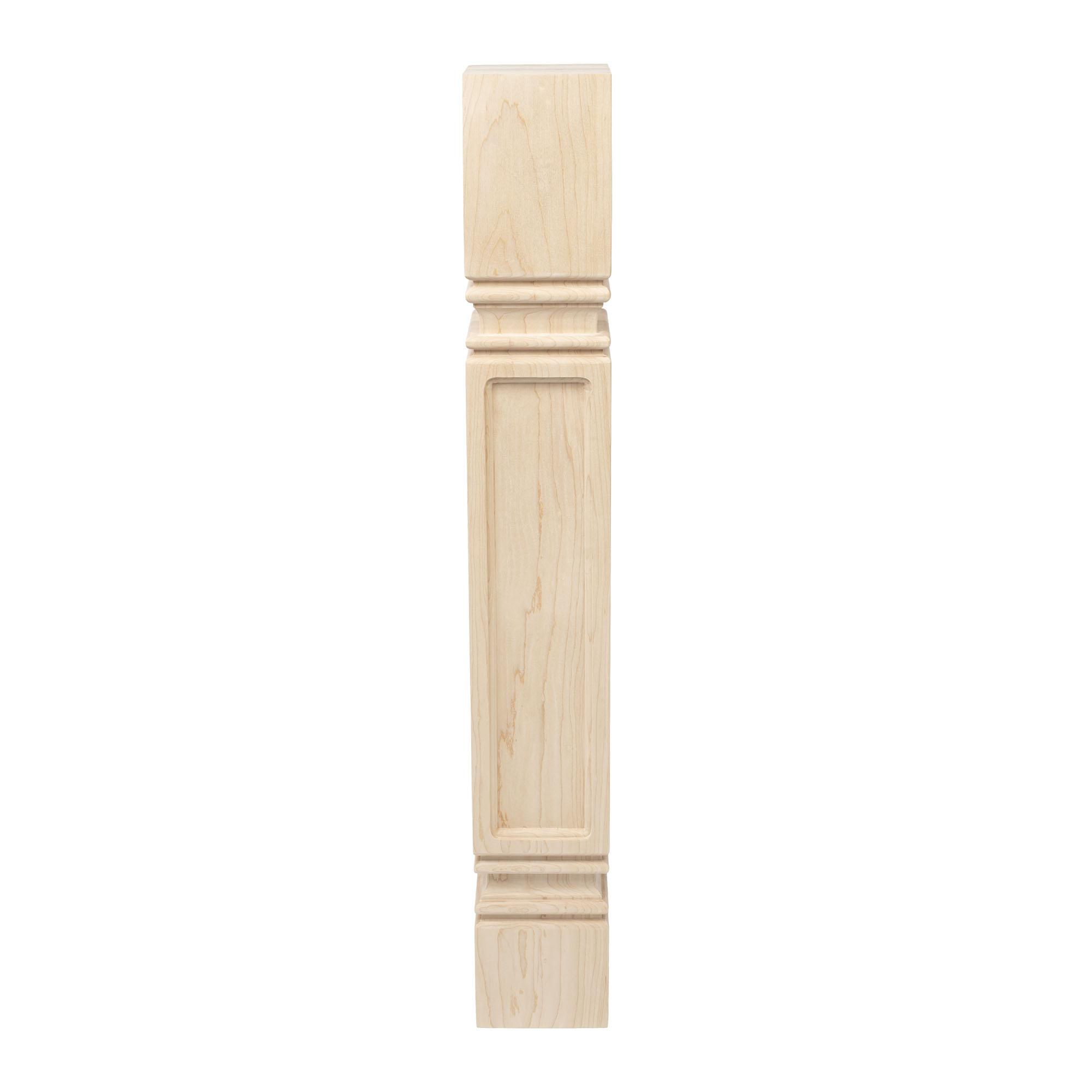 Unfinished Hard Maple Mission Kitchen Island Legs, Set of 4