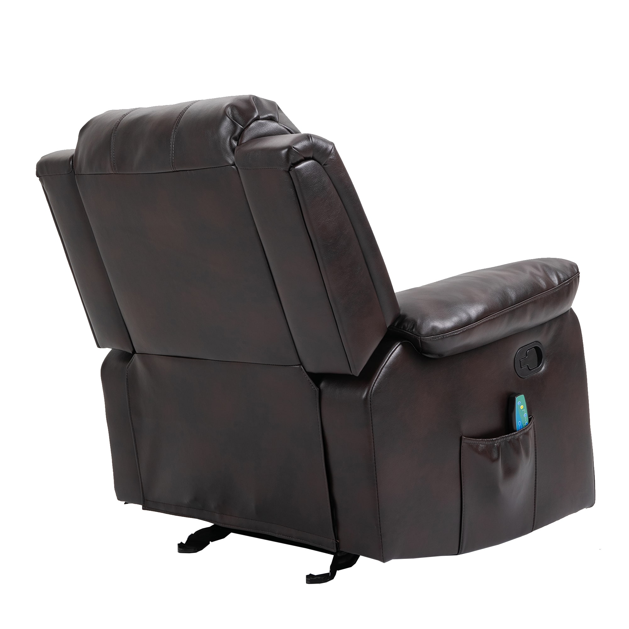 CASAINC Brown Faux Leather Powered Reclining Recliner in the Recliners ...